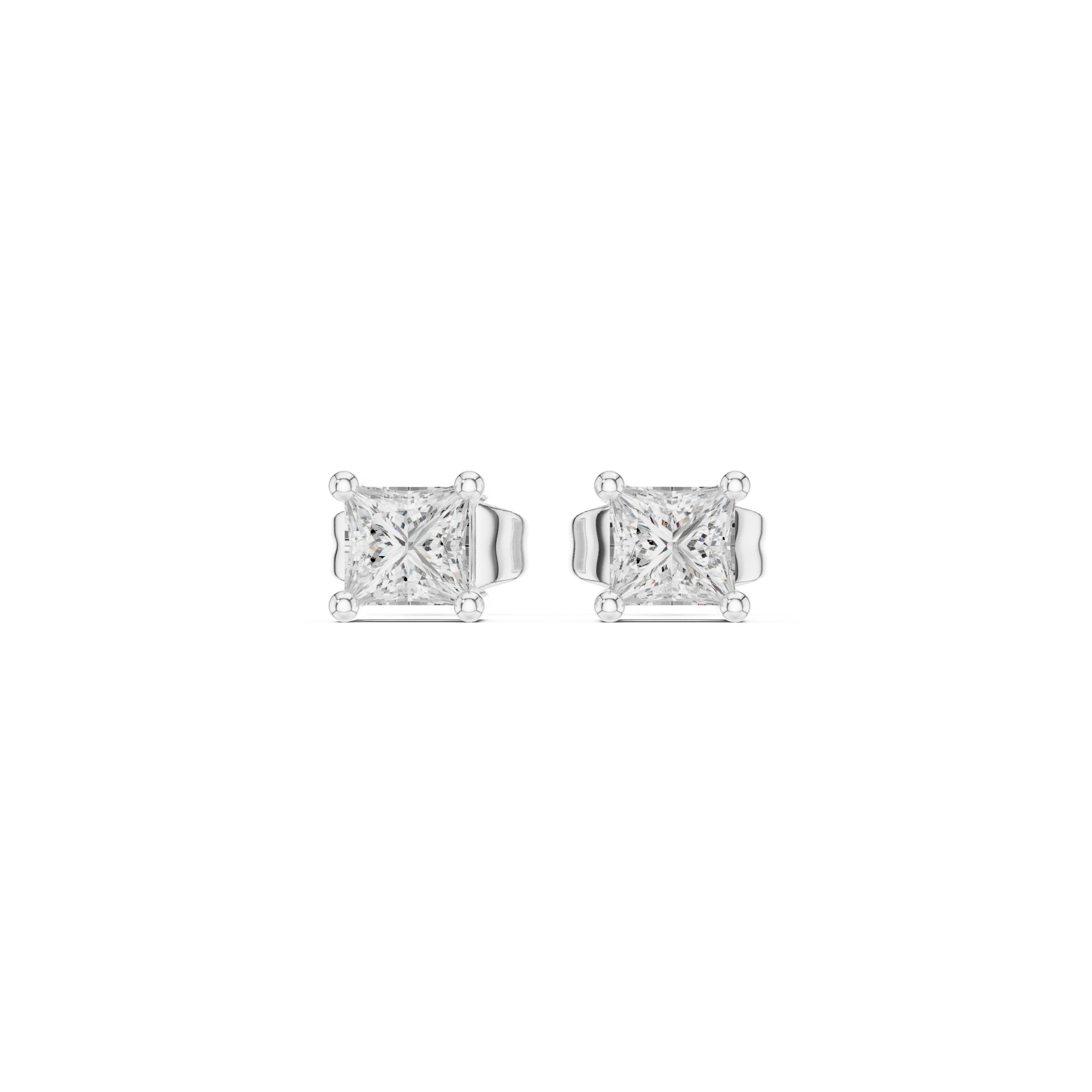 Open Teardrop Diamond Stud Earrings in White Gold - VYKA Diamonds