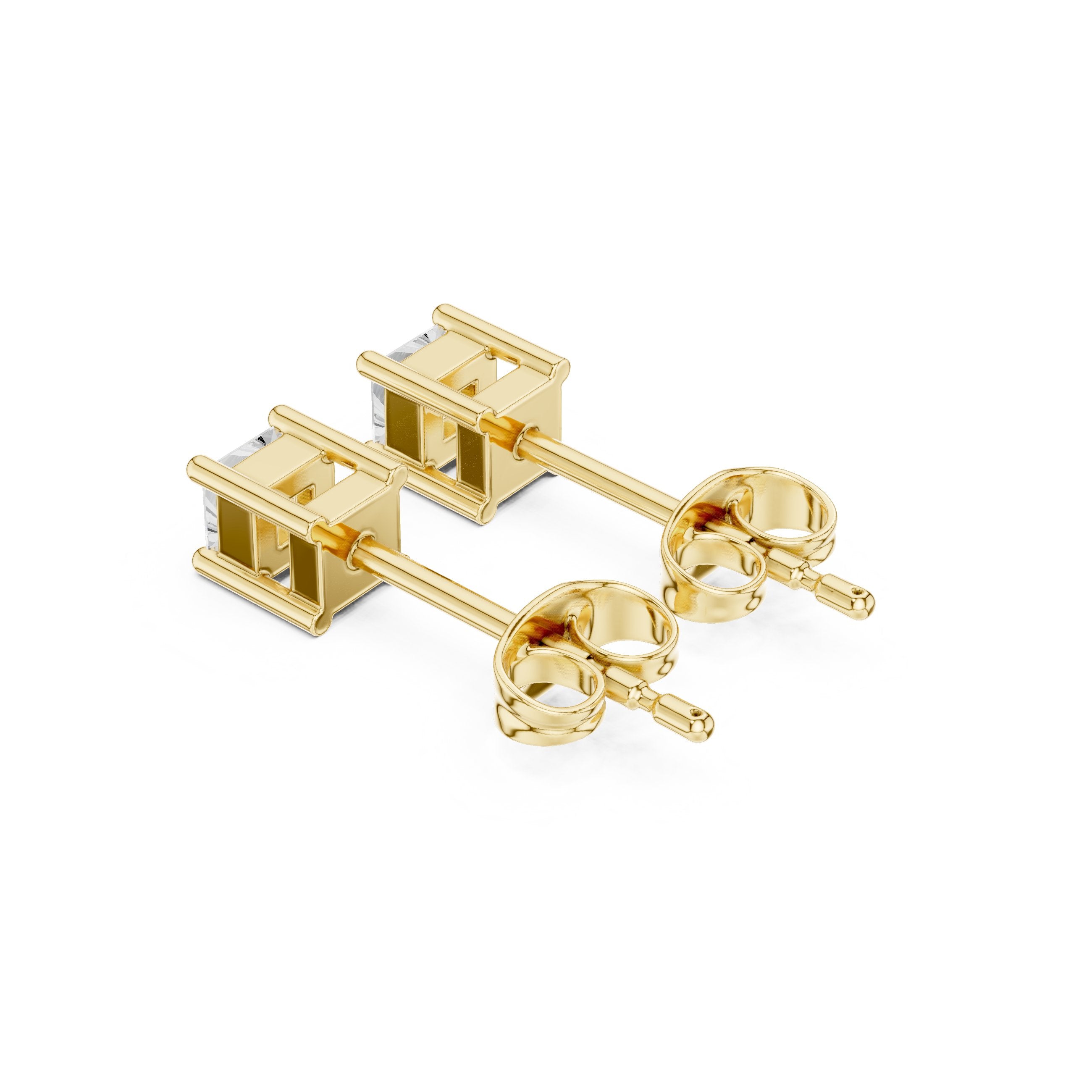 Open Teardrop Diamond Stud Earrings in Yellow Gold - VYKA Diamonds