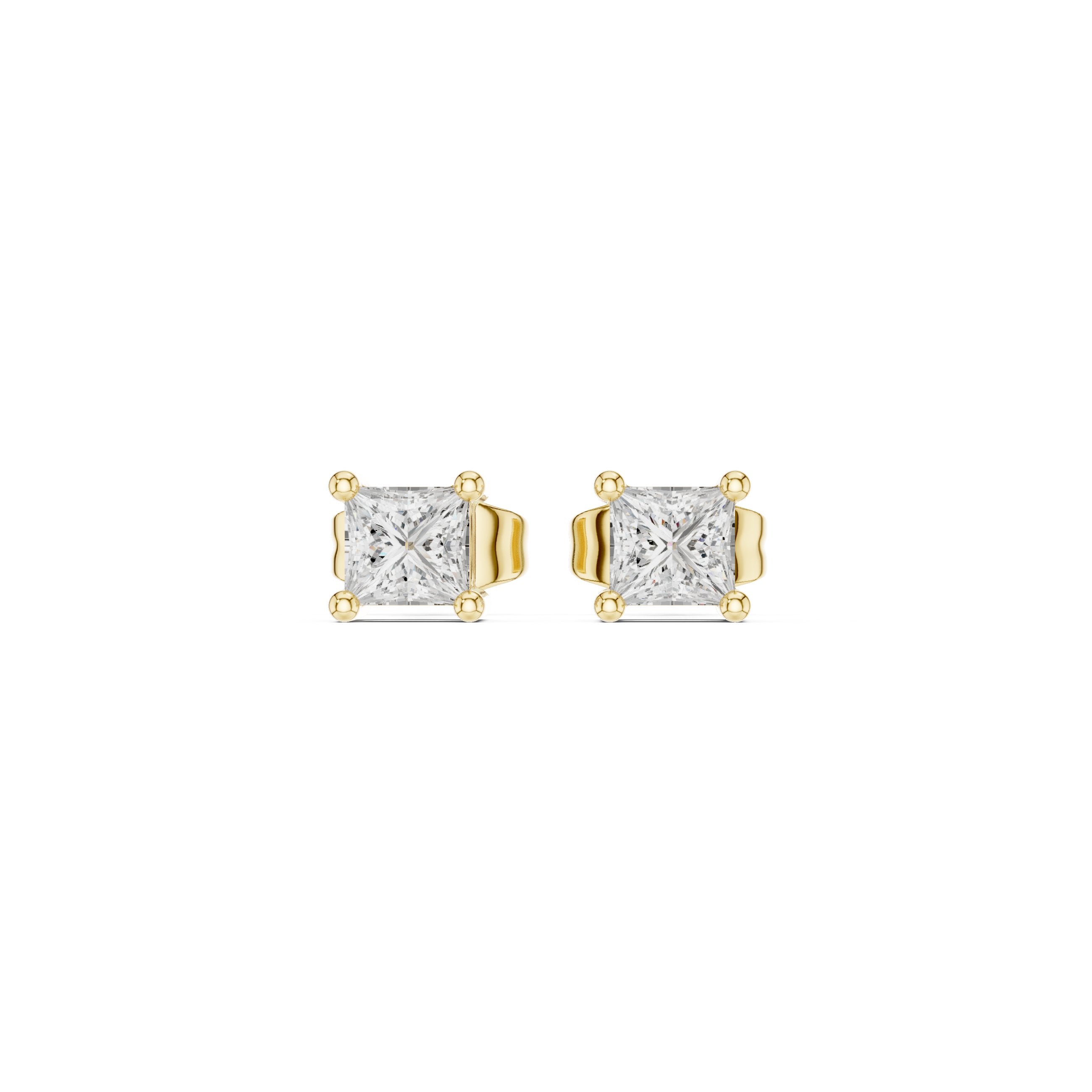 Open Teardrop Diamond Stud Earrings in Yellow Gold - VYKA Diamonds