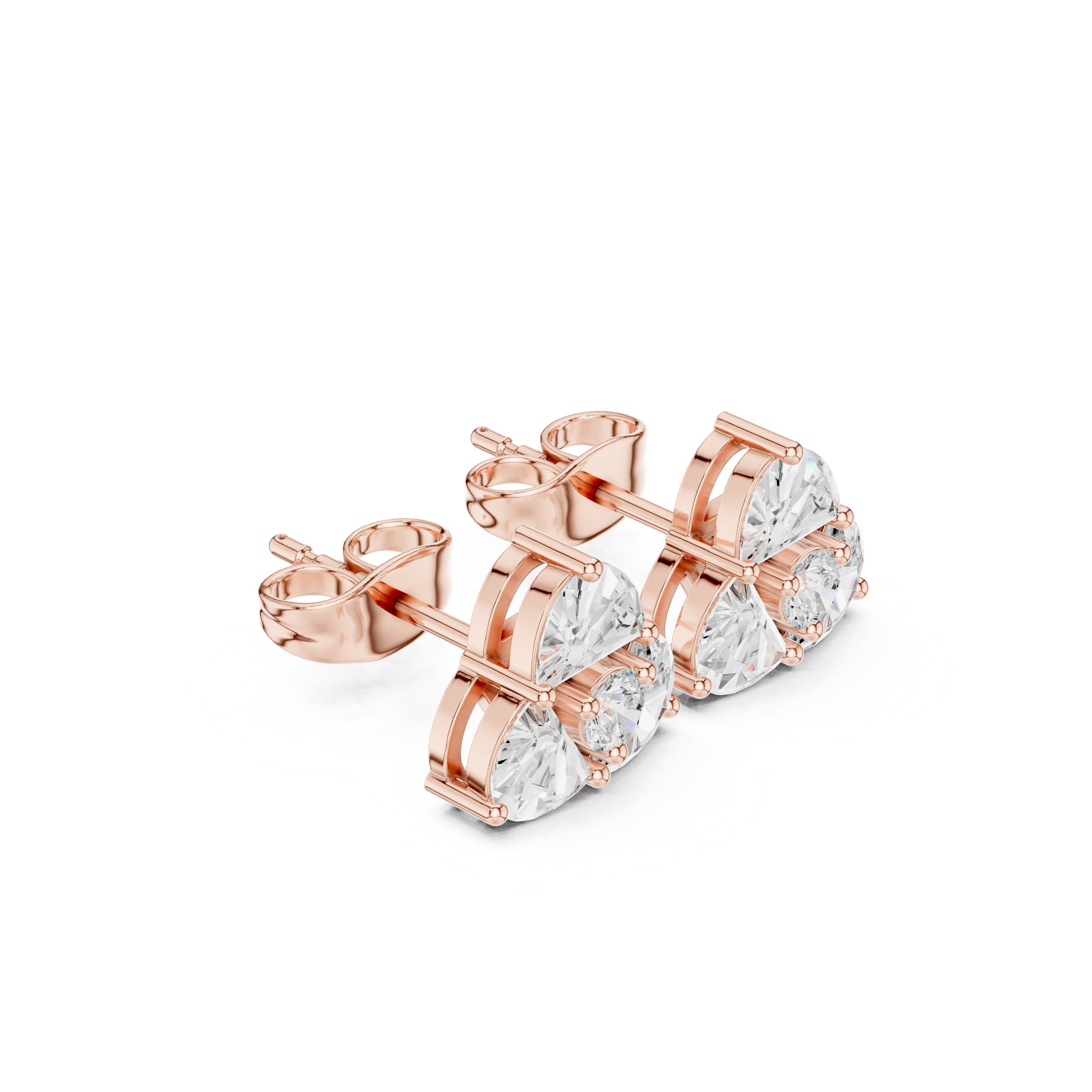 حلقان بيڤ ستيشن Diamond Drop in Rose Gold - VYKA Diamonds