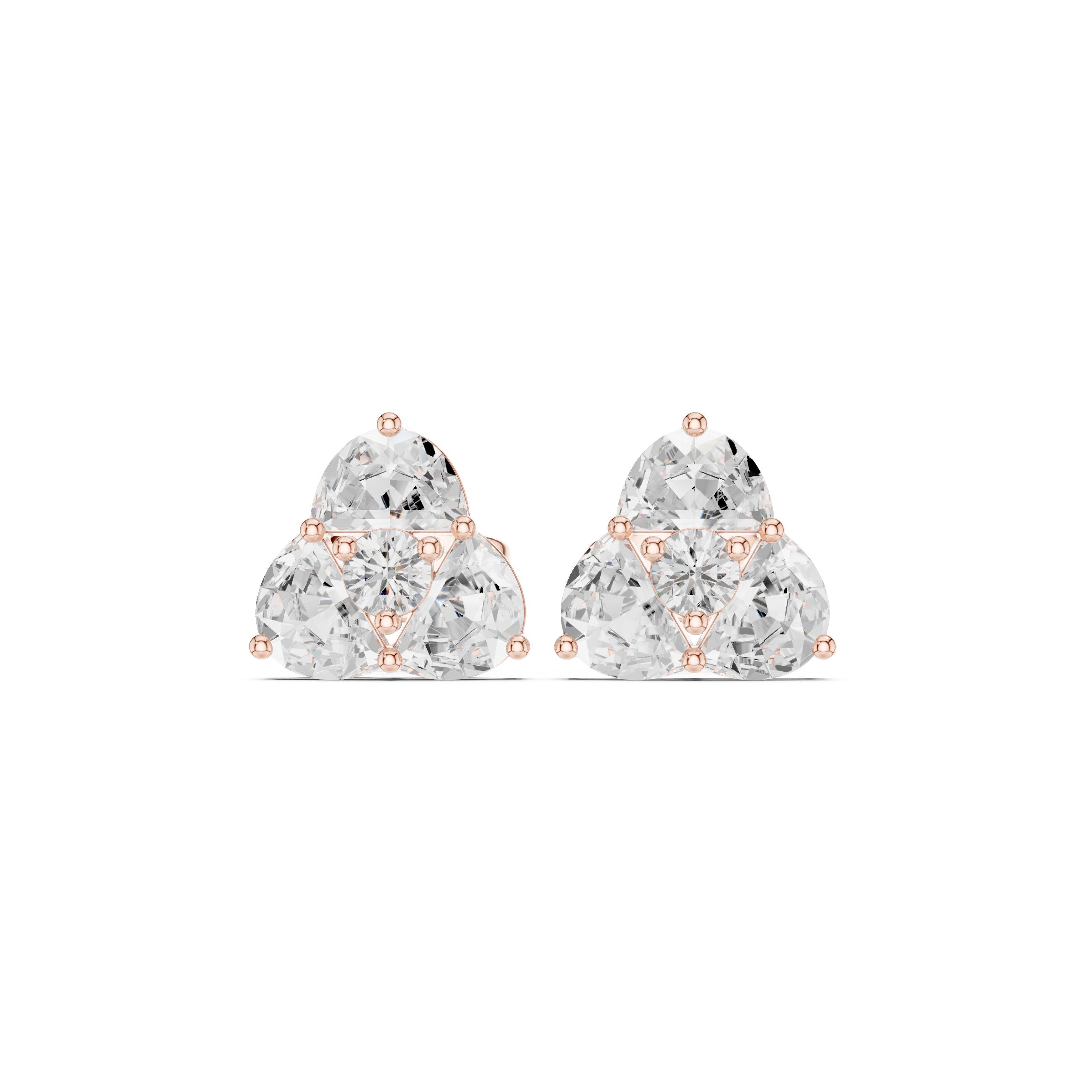 حلقان بيڤ ستيشن Diamond Drop in Rose Gold - VYKA Diamonds