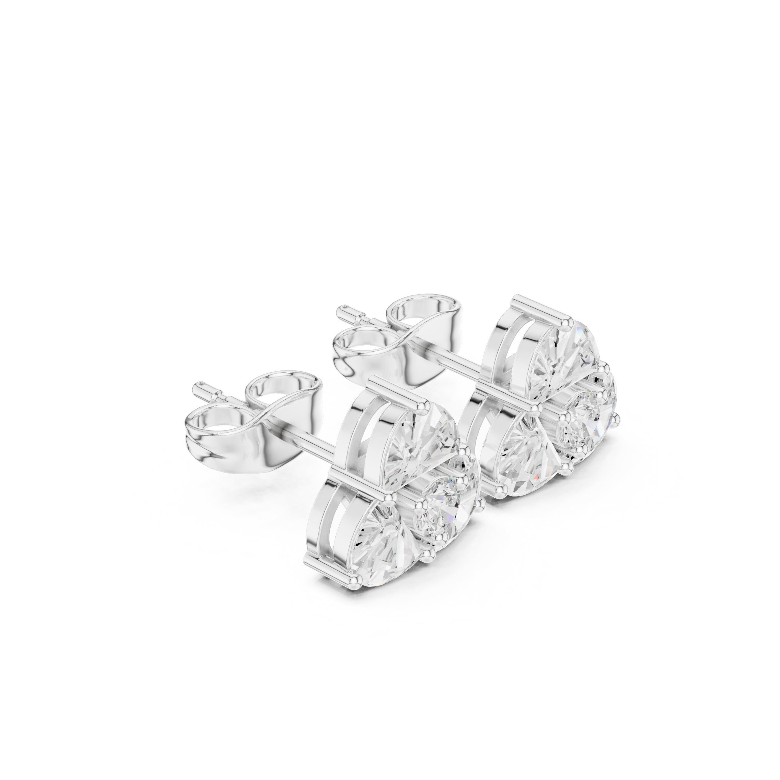 حلقان بيڤ ستيشن Diamond Drop in White Gold - VYKA Diamonds