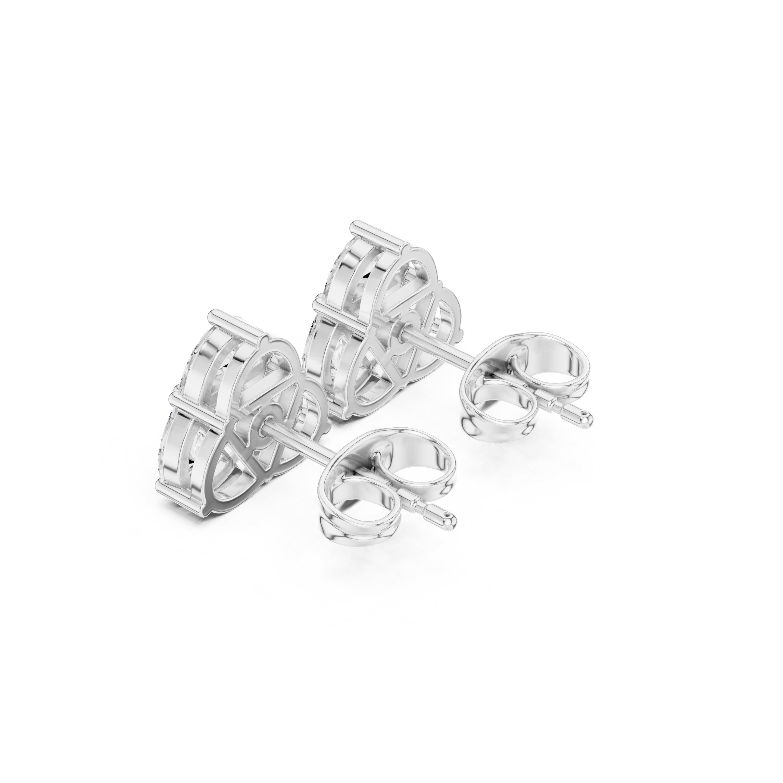 حلقان بيڤ ستيشن Diamond Drop in White Gold - VYKA Diamonds