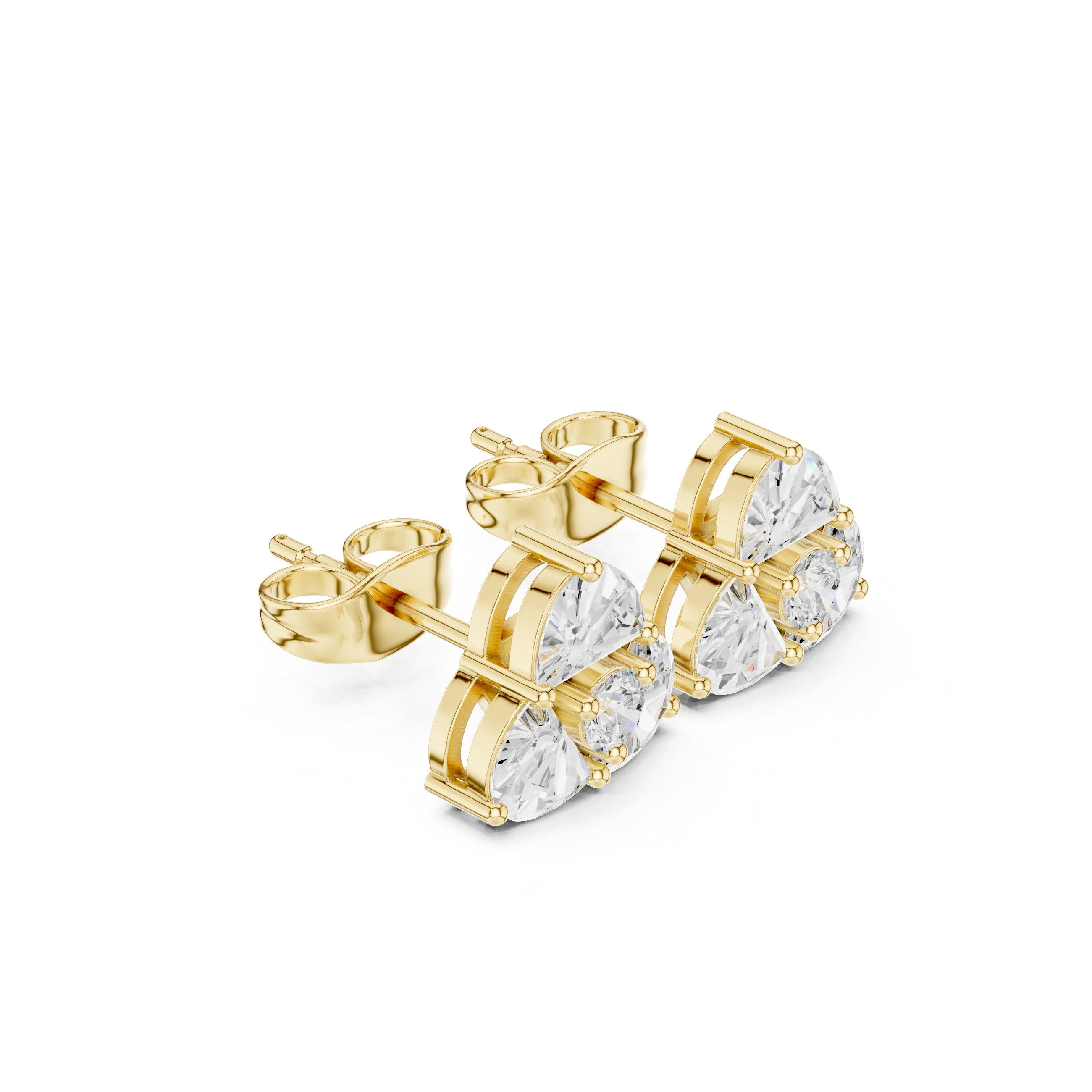 حلقان بيڤ ستيشن Diamond Drop in Yellow Gold - VYKA Diamonds