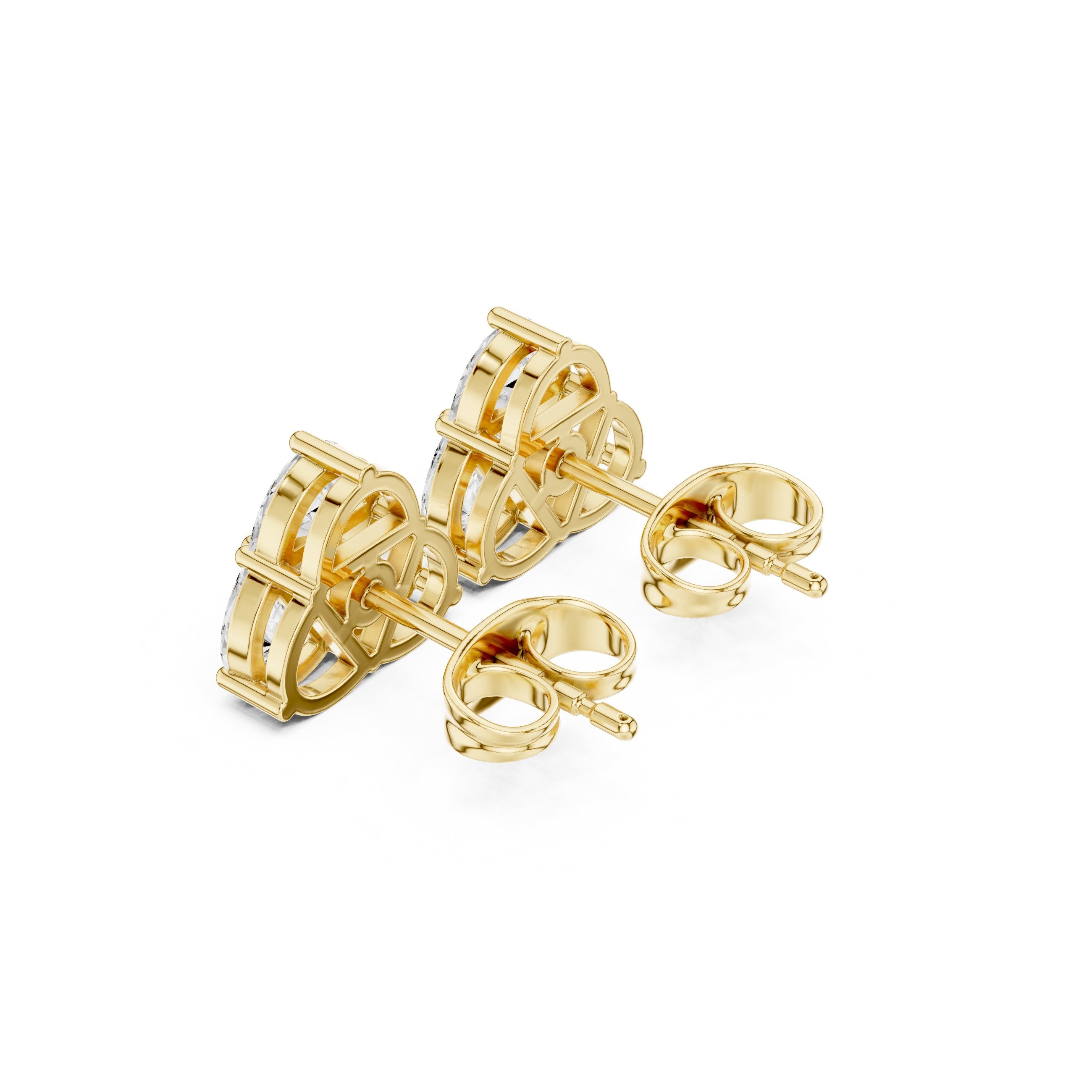 حلقان بيڤ ستيشن Diamond Drop in Yellow Gold - VYKA Diamonds