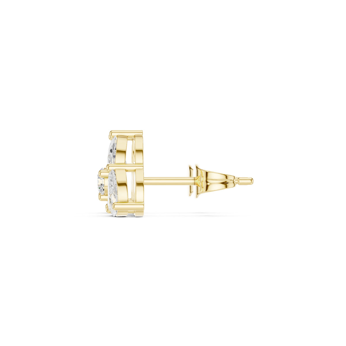 Pave Station Diamond Stud Earrings