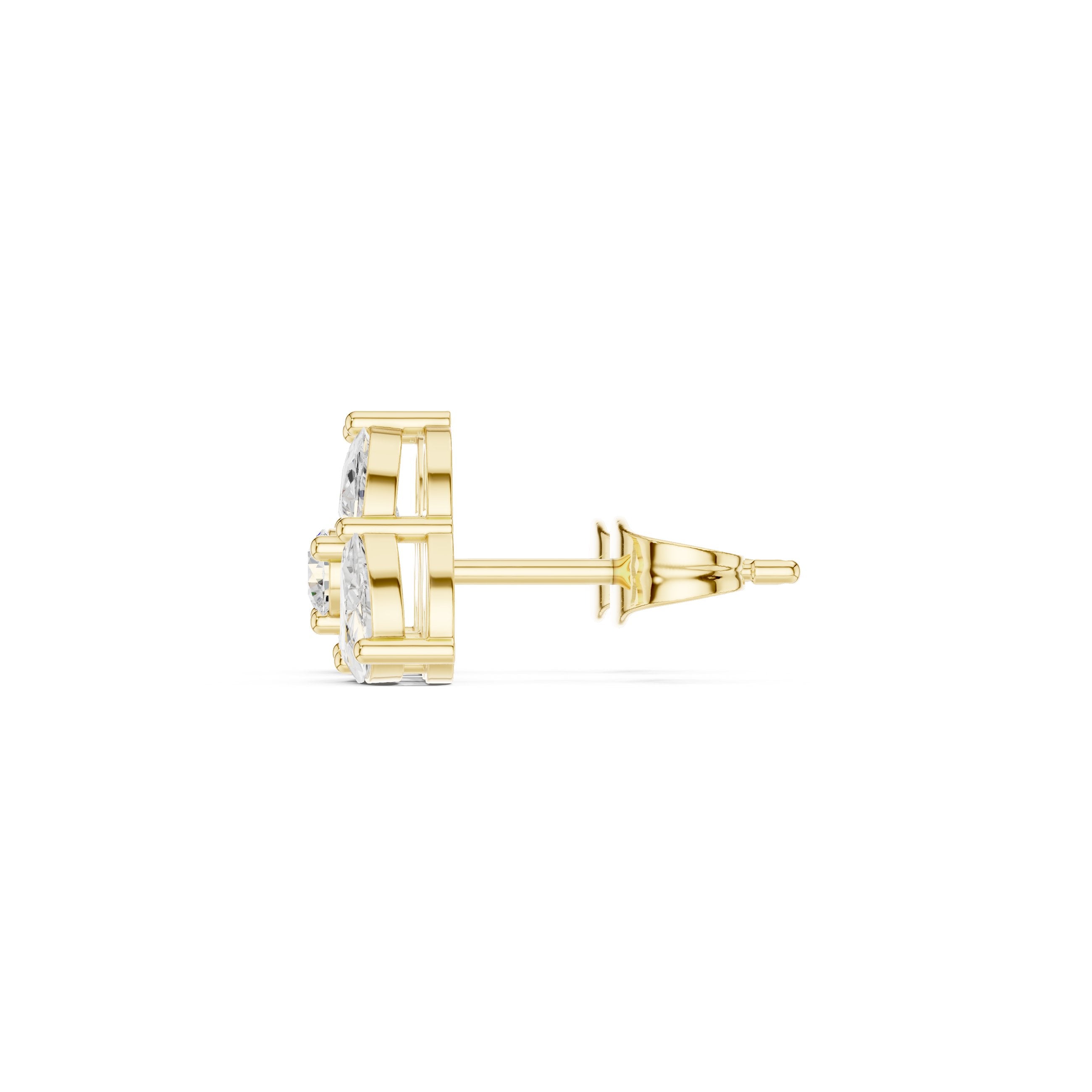 حلقان بيڤ ستيشن Diamond Drop in Yellow Gold - VYKA Diamonds