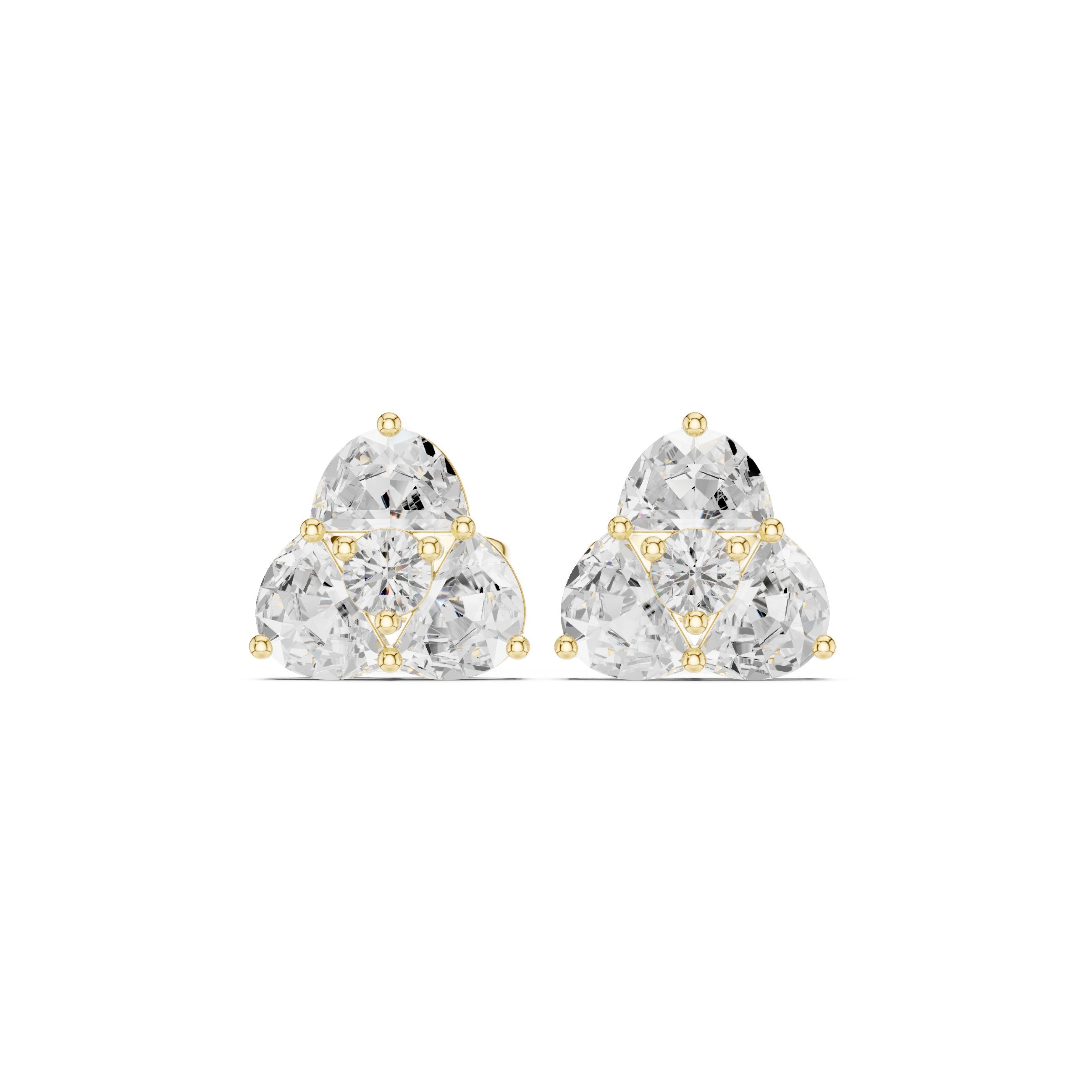 حلقان بيڤ ستيشن Diamond Drop in Yellow Gold - VYKA Diamonds