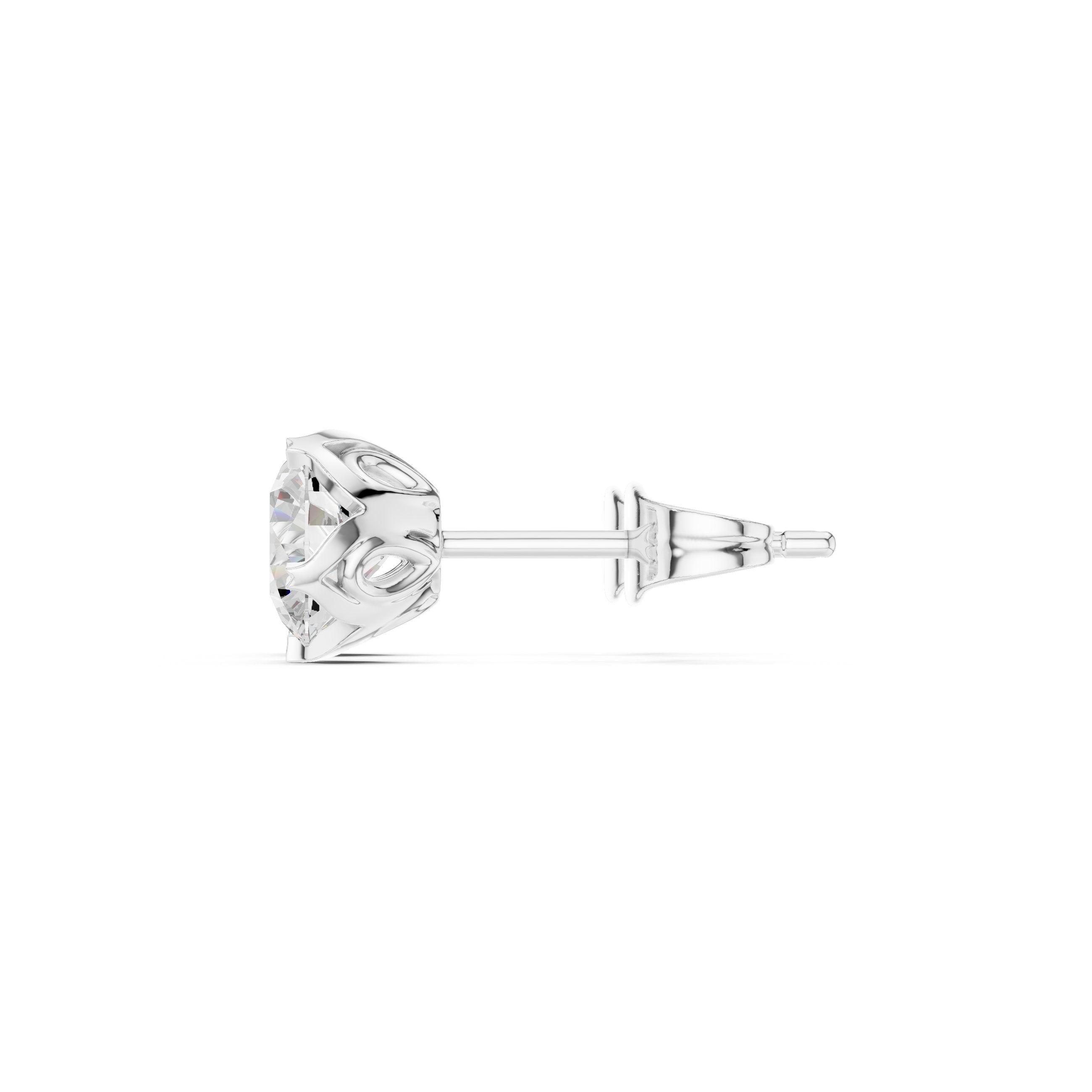 Station Chain Diamond Stud Earrings in White Gold - VYKA Diamonds