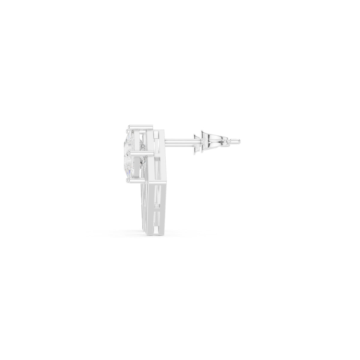 Kite Princess Square Frame Diamond Stud Earrings