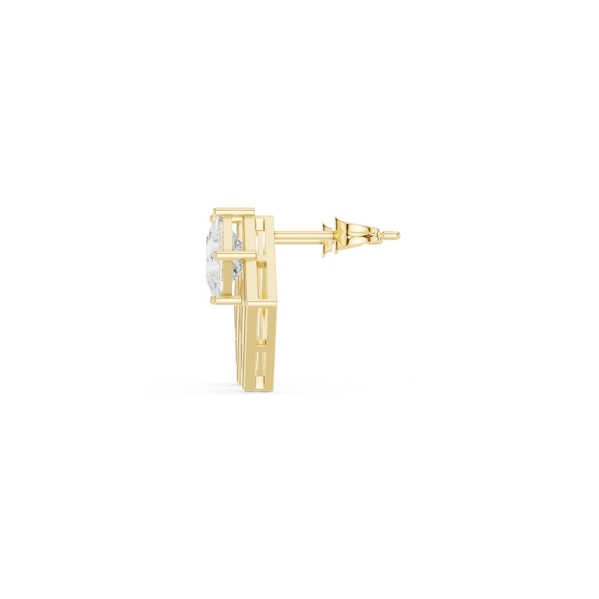 Kite Princess Square Frame Diamond Stud Earrings