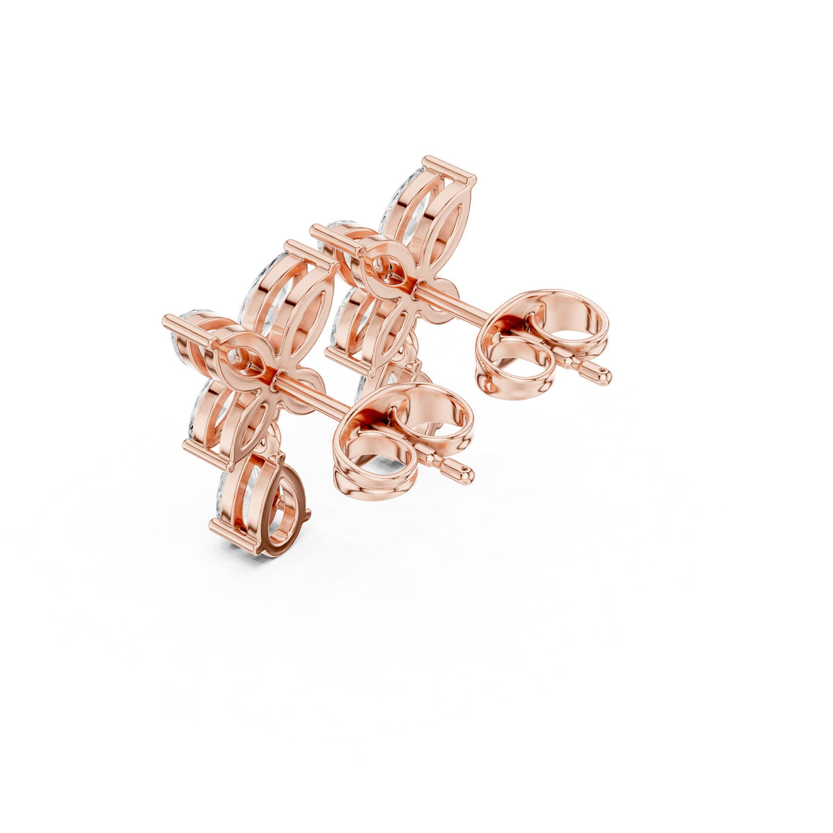 Marquise Butterfly Pear Drop Diamond Earrings