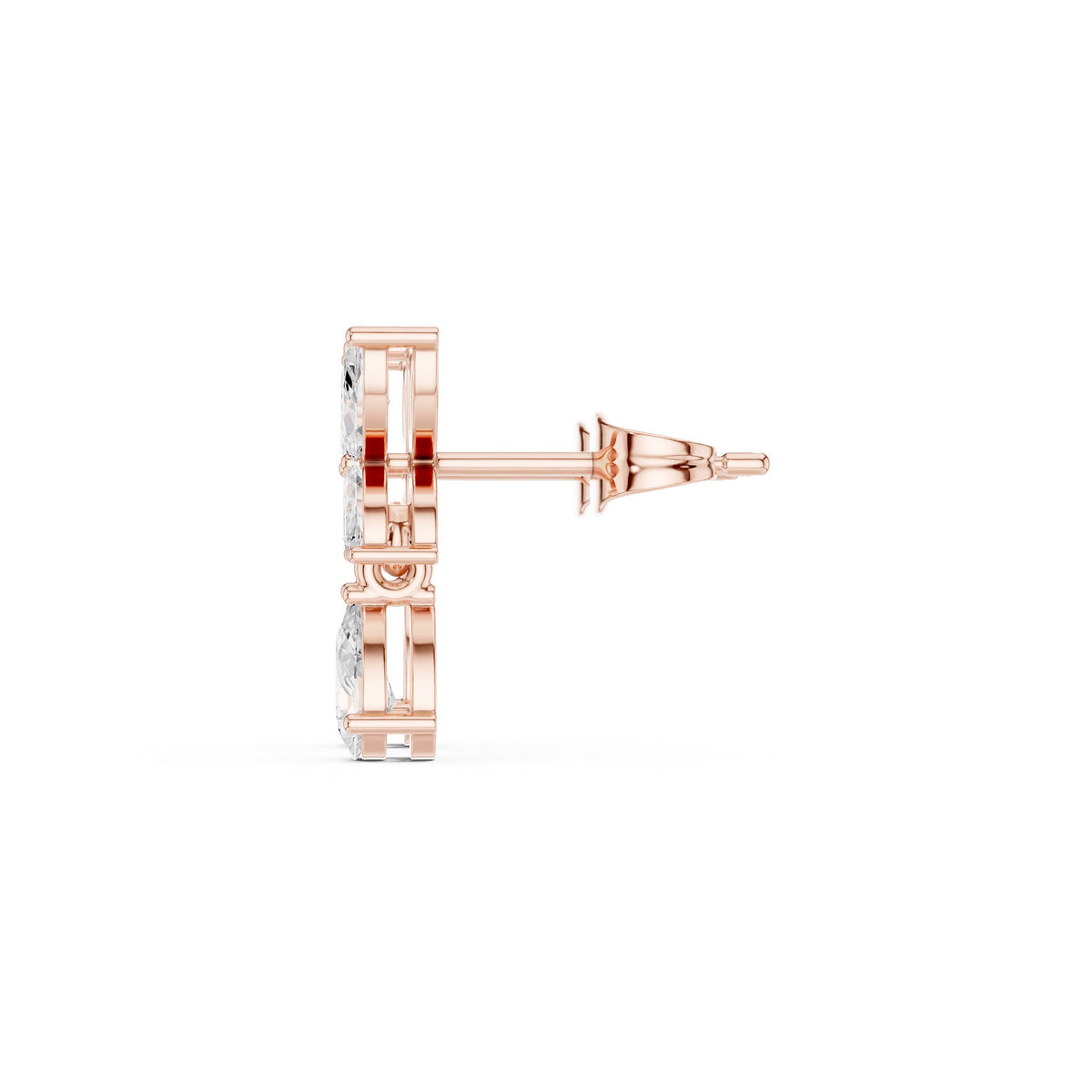 Marquise Butterfly Pear Drop Diamond Earrings in Rose Gold - VYKA Diamonds
