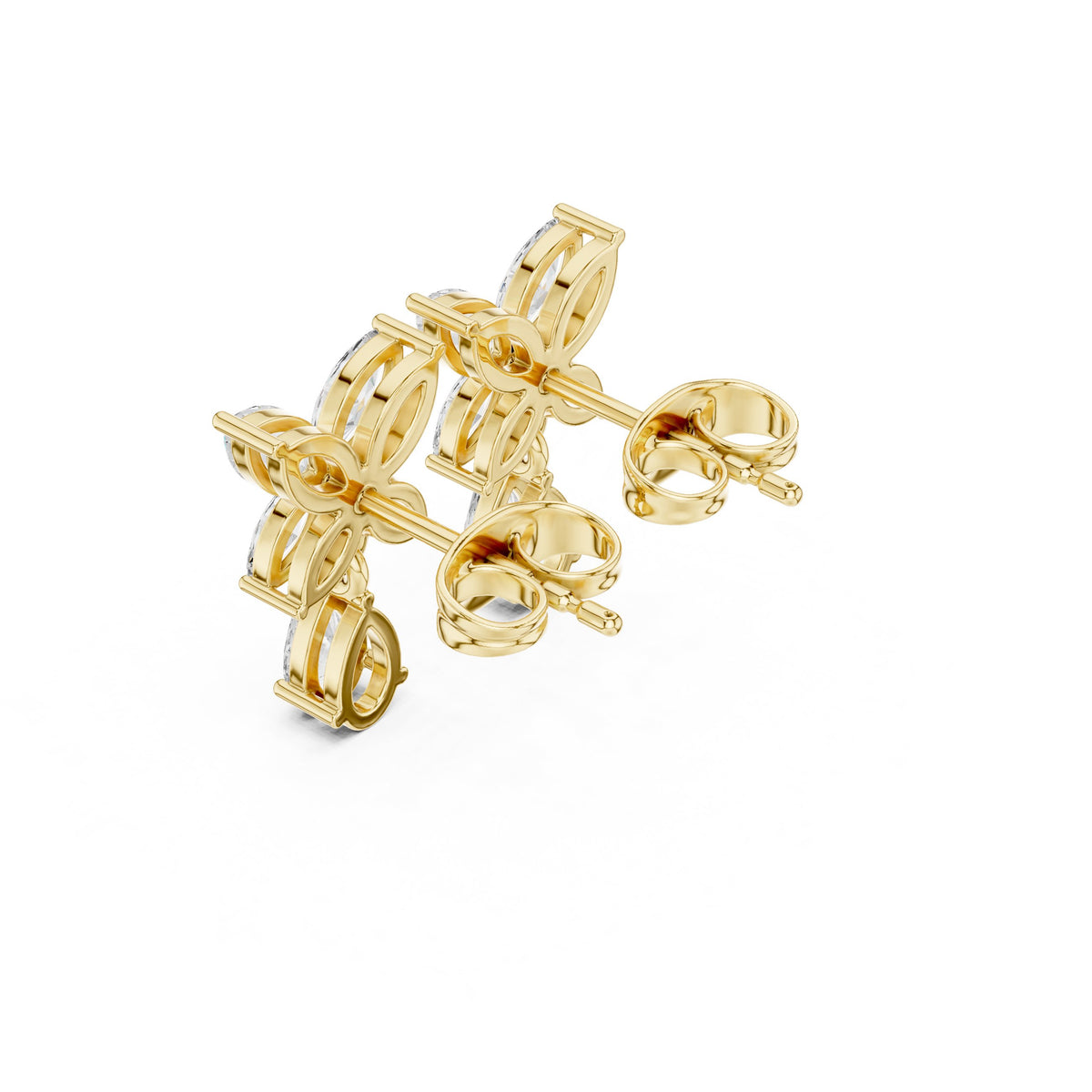 Marquise Butterfly Pear Drop Diamond Earrings