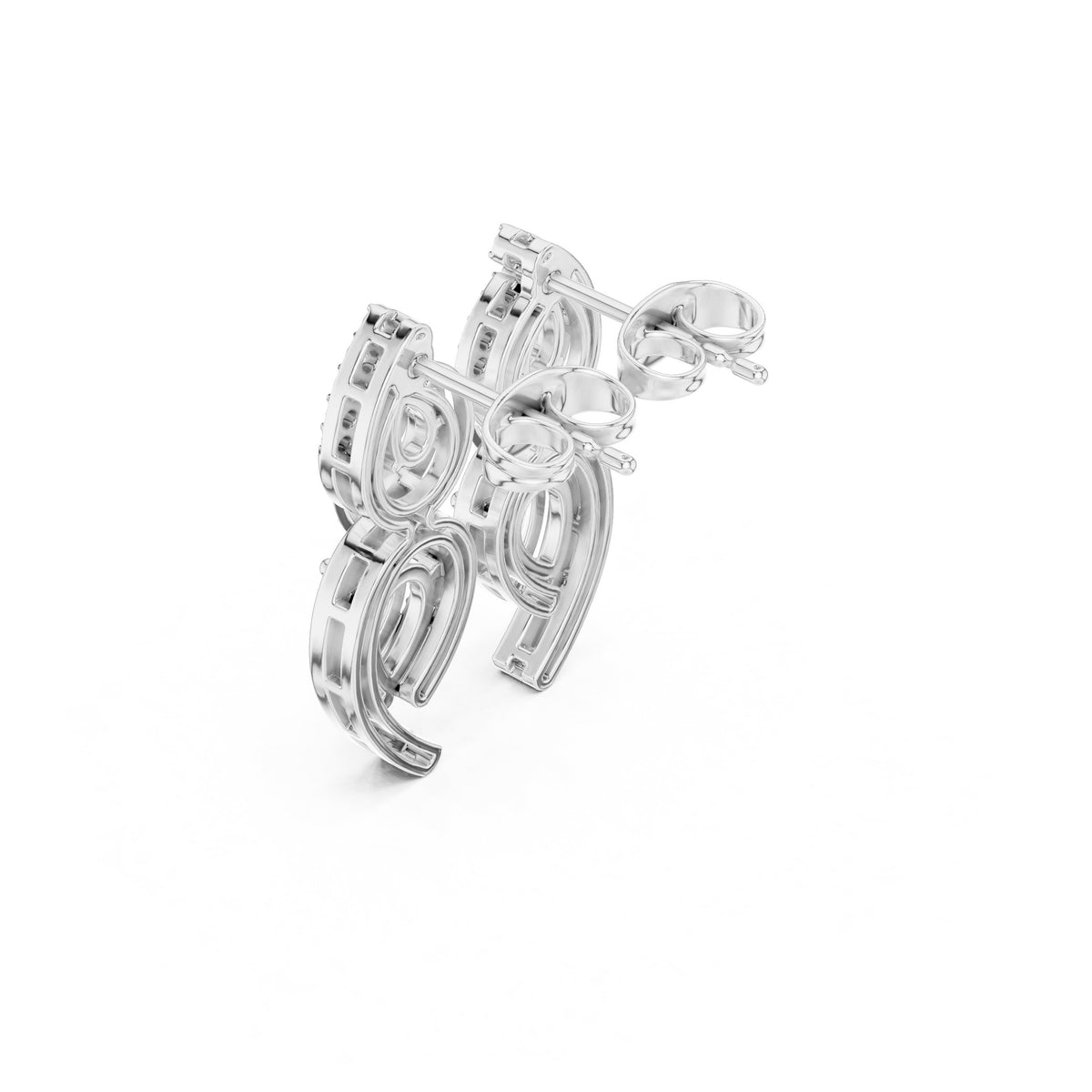 Pear Cascade Open Frame Diamond Drop Earrings