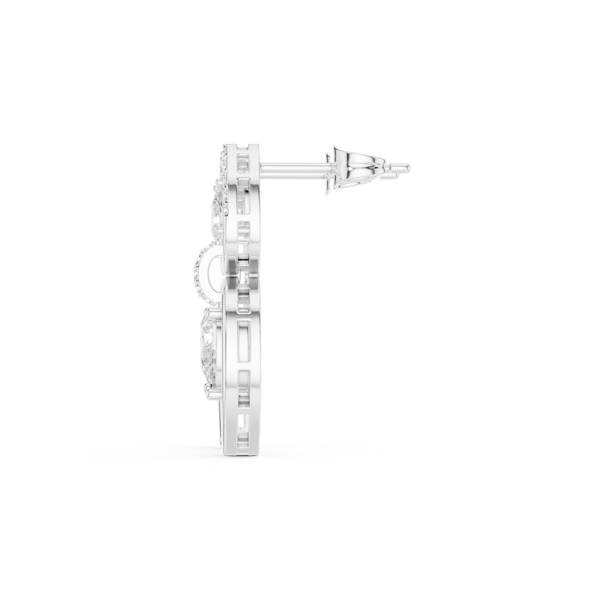 Pear Cascade Open Frame Diamond Drop Earrings