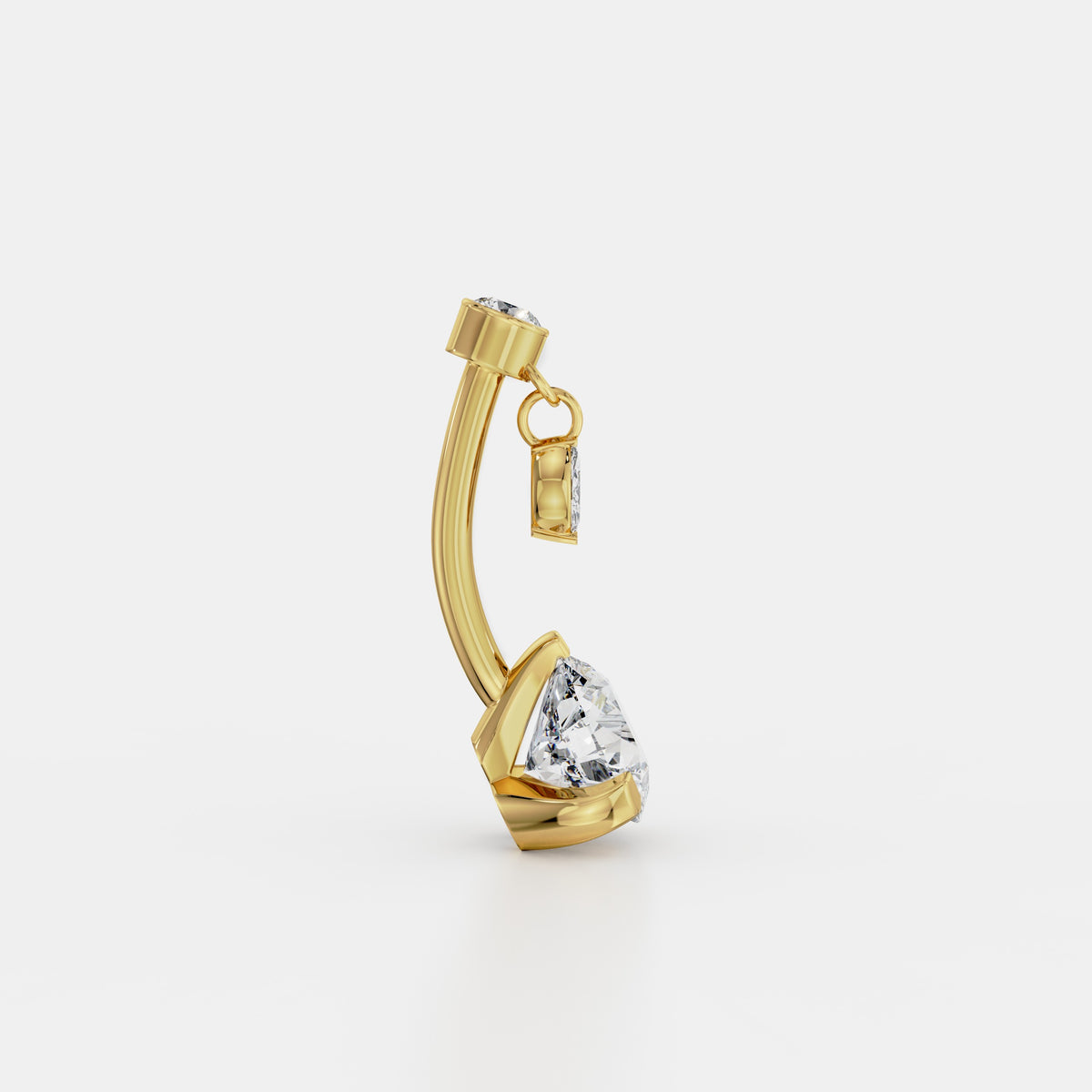 حلق سُرّة سوليتير بألماسة مستديرة ومدلّاة ماركيز in Yellow Gold - VYKA Diamonds