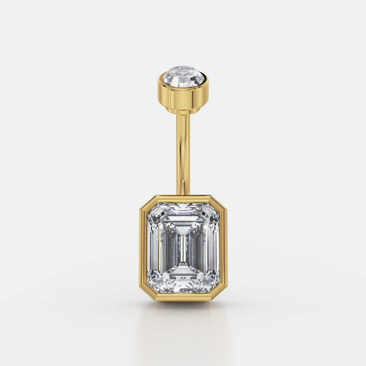 حلق سُرّة بألماسة إمرلد مؤطّرة in Yellow Gold - VYKA Diamonds
