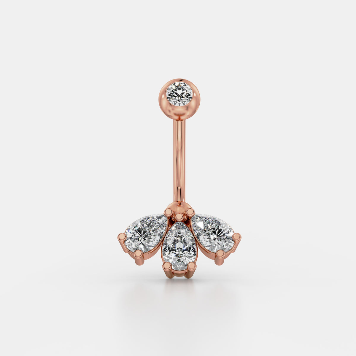 Pear Crown Diamond Belly Ring