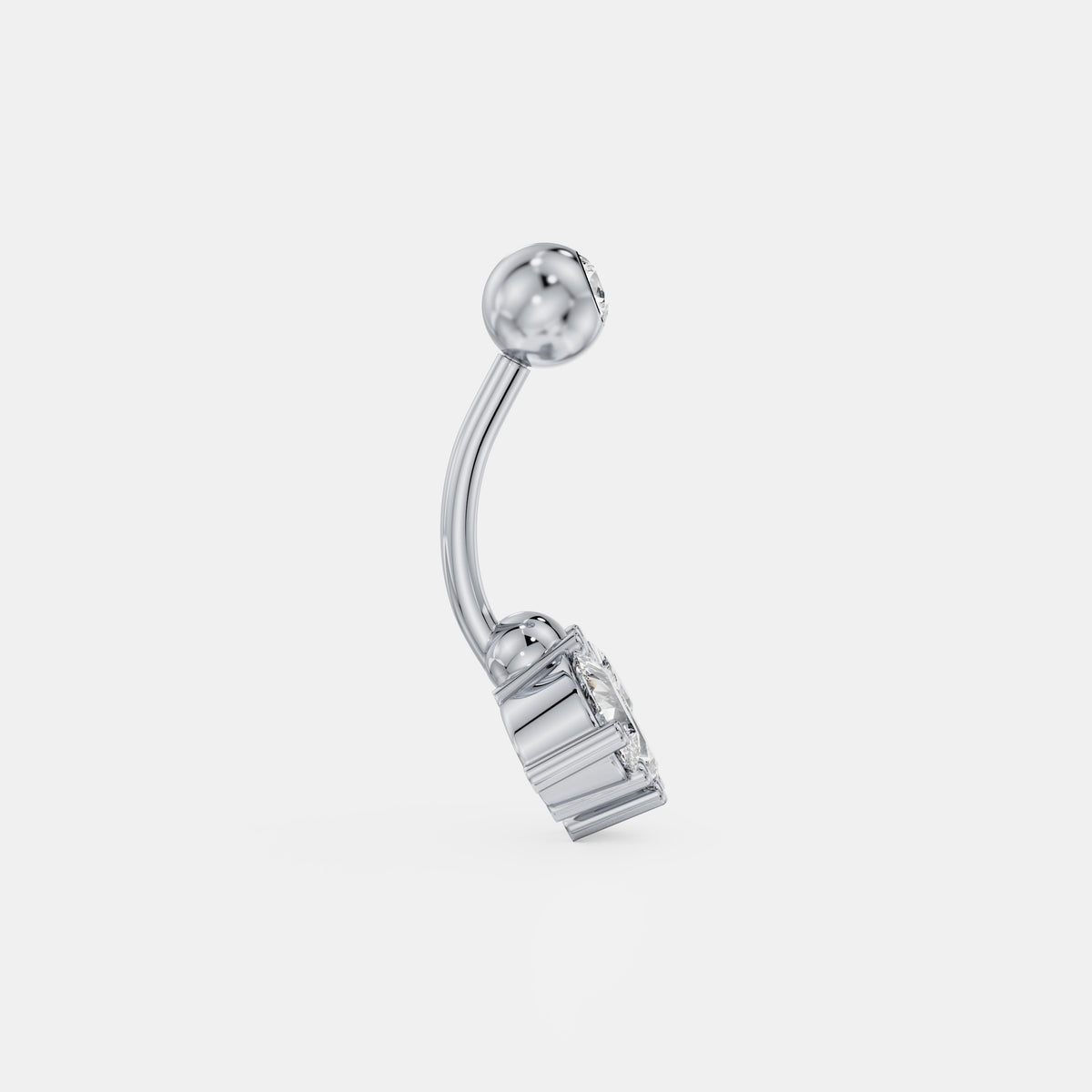 Pear Crown Diamond Belly Ring