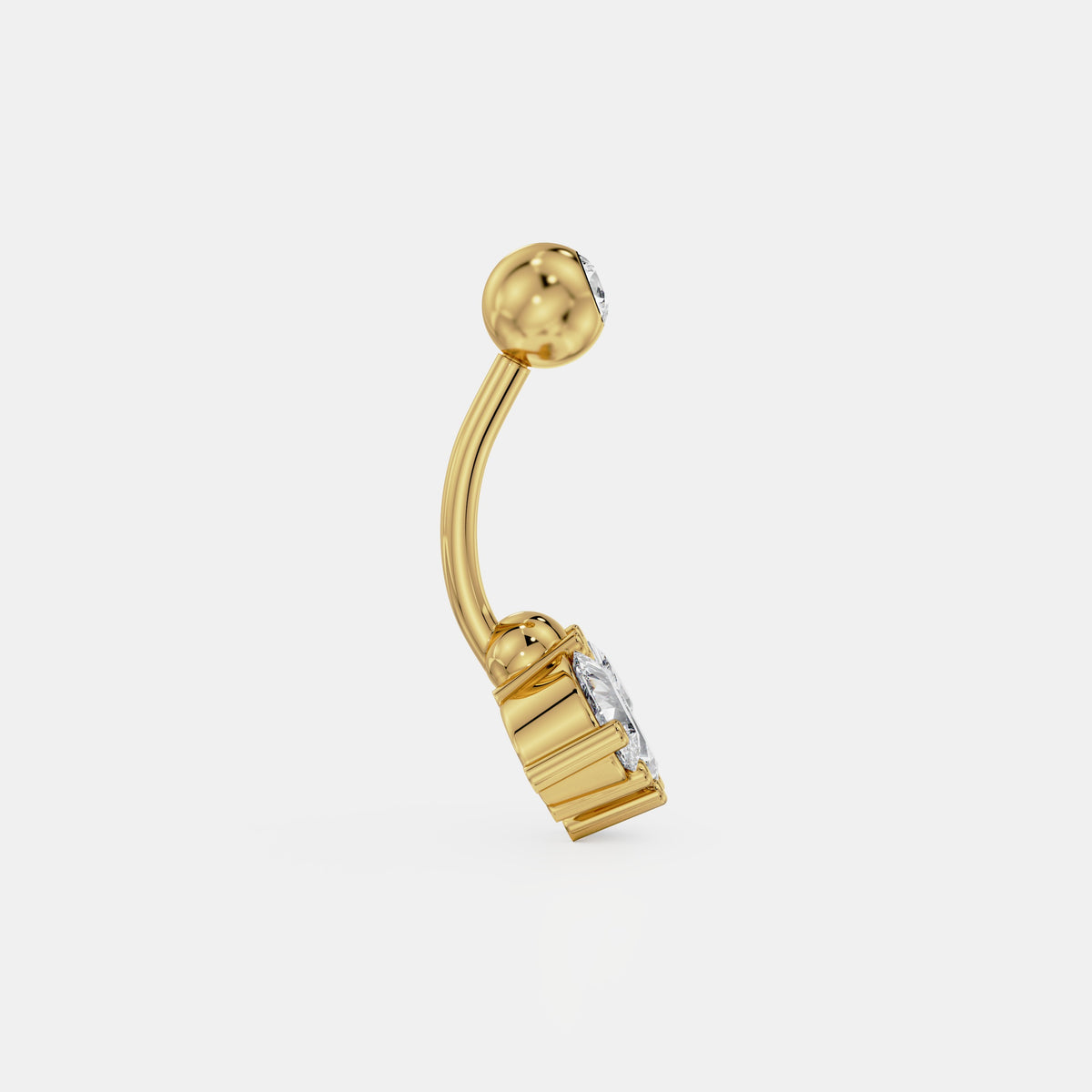 Pear Crown Diamond Belly Ring