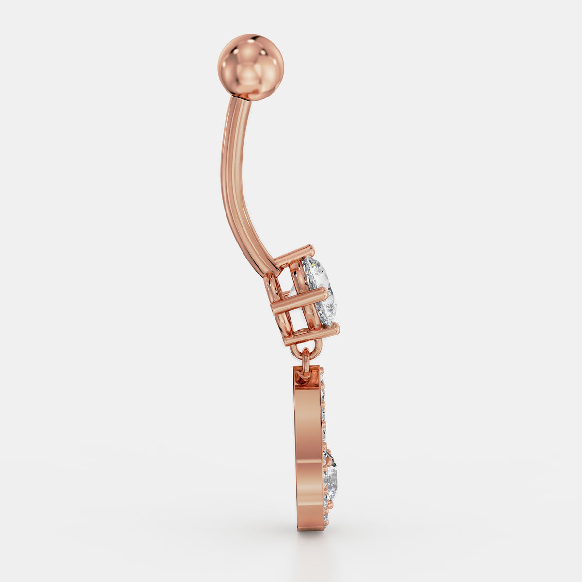 Pavé Teardrop Diamond Belly Ring