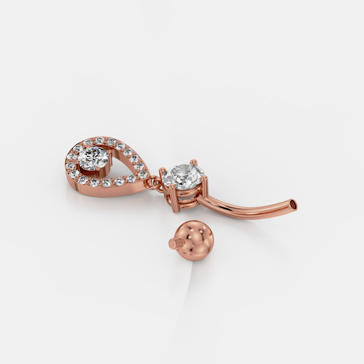 Pavé Teardrop Diamond Belly Ring