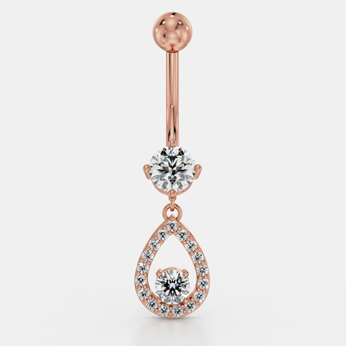 Pavé Teardrop Diamond Belly Ring