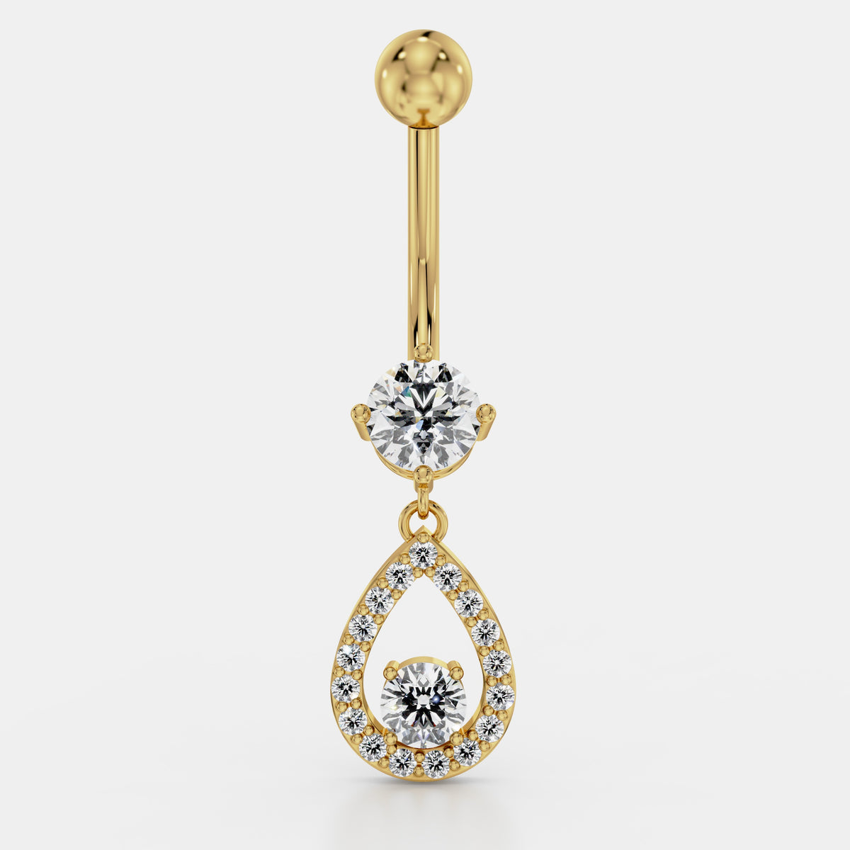 Pavé Teardrop Diamond Belly Ring