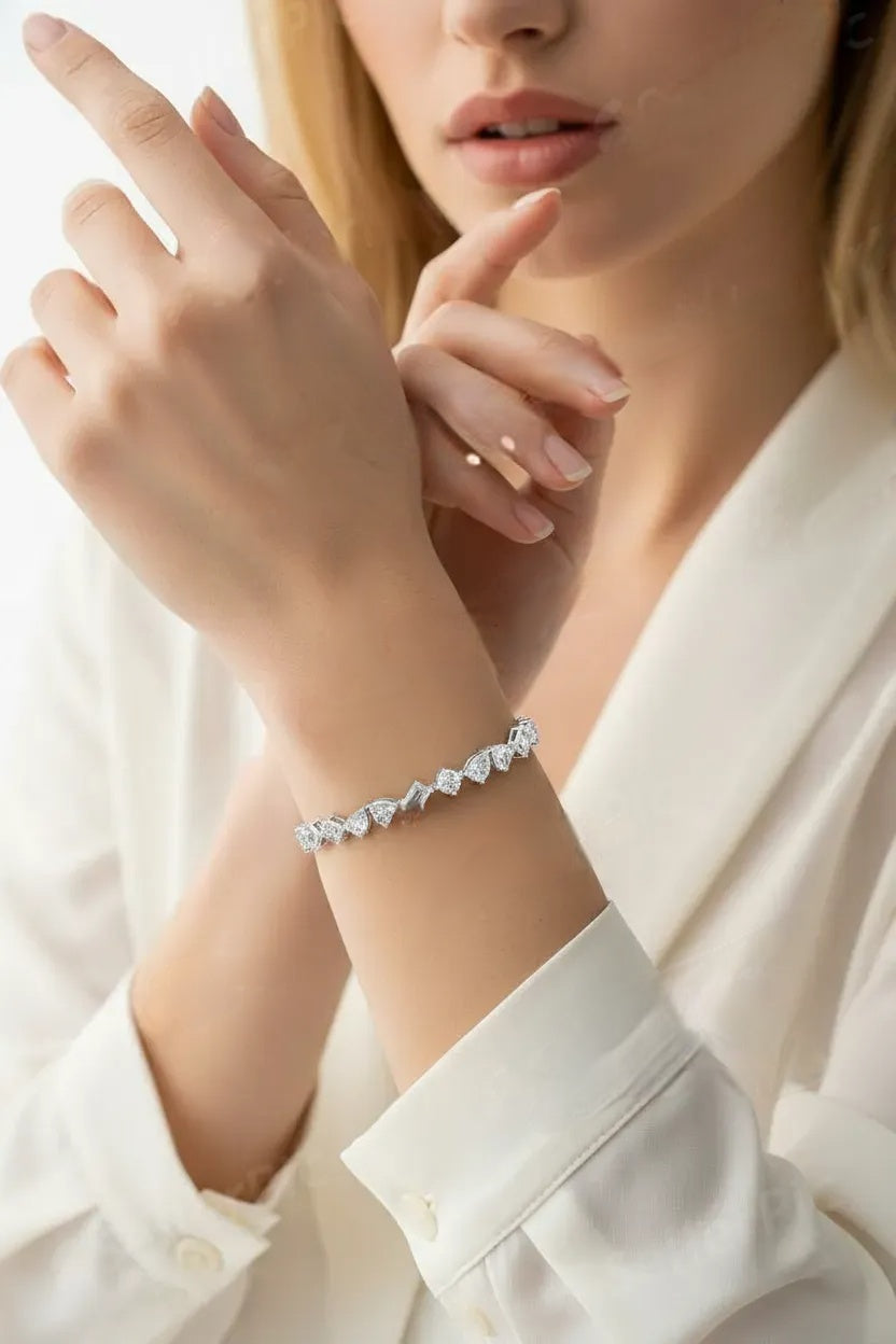 Solitaire Drop Chain Bracelet