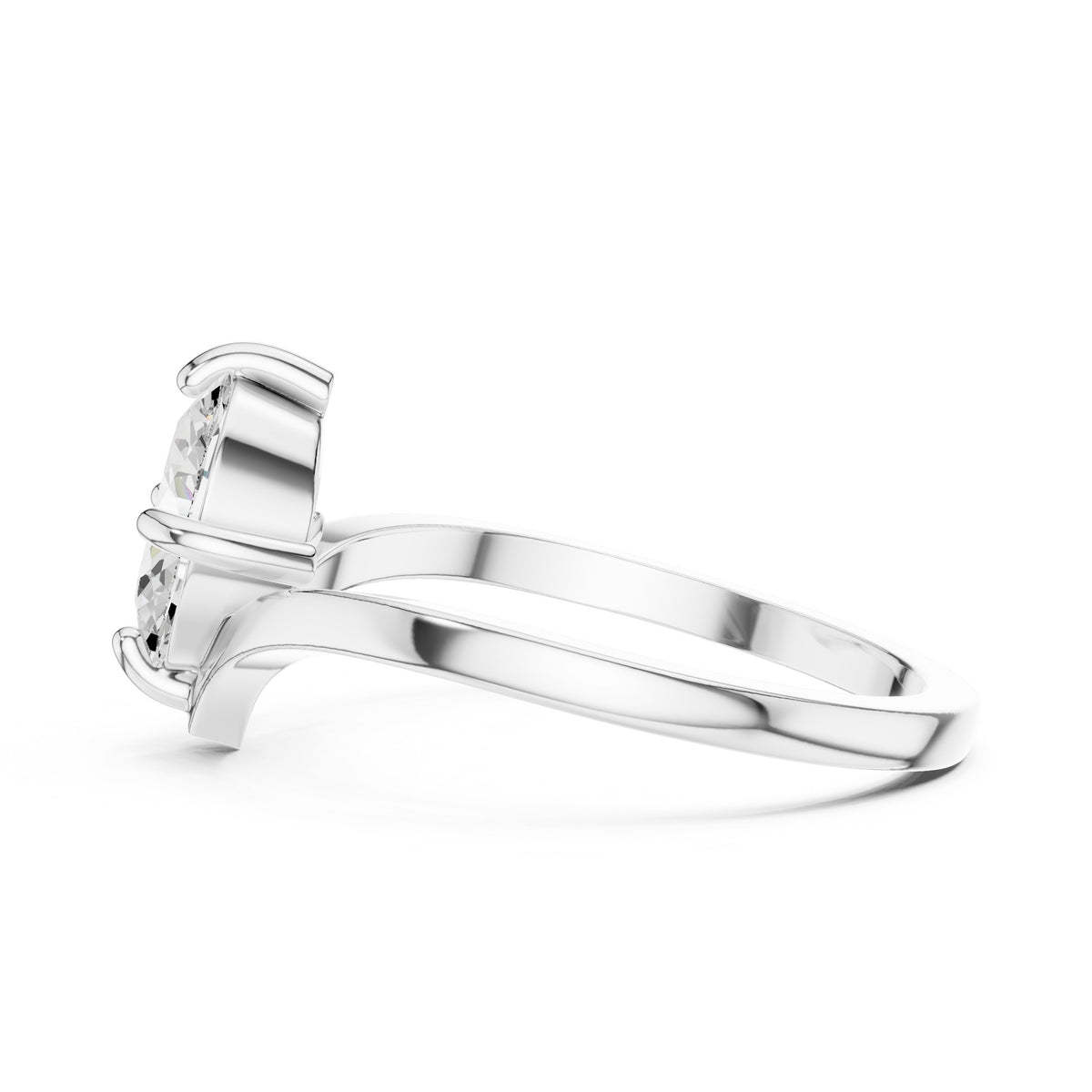 Oval Diamond Solitaire Engagement Ring with Chevron Shank
