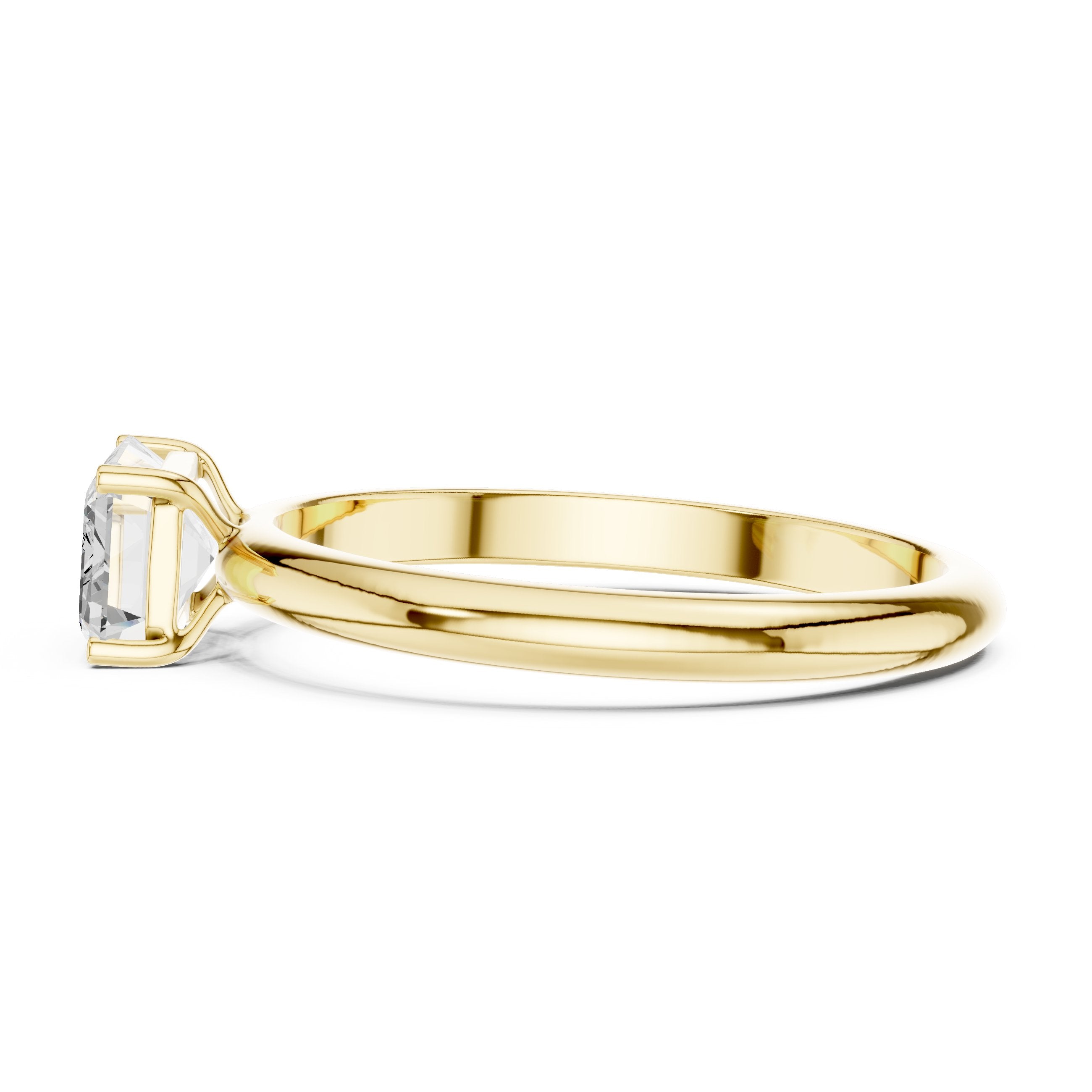 Emerald Cut East West Solitaire Engagement Ring in Yellow Gold - VYKA Diamonds