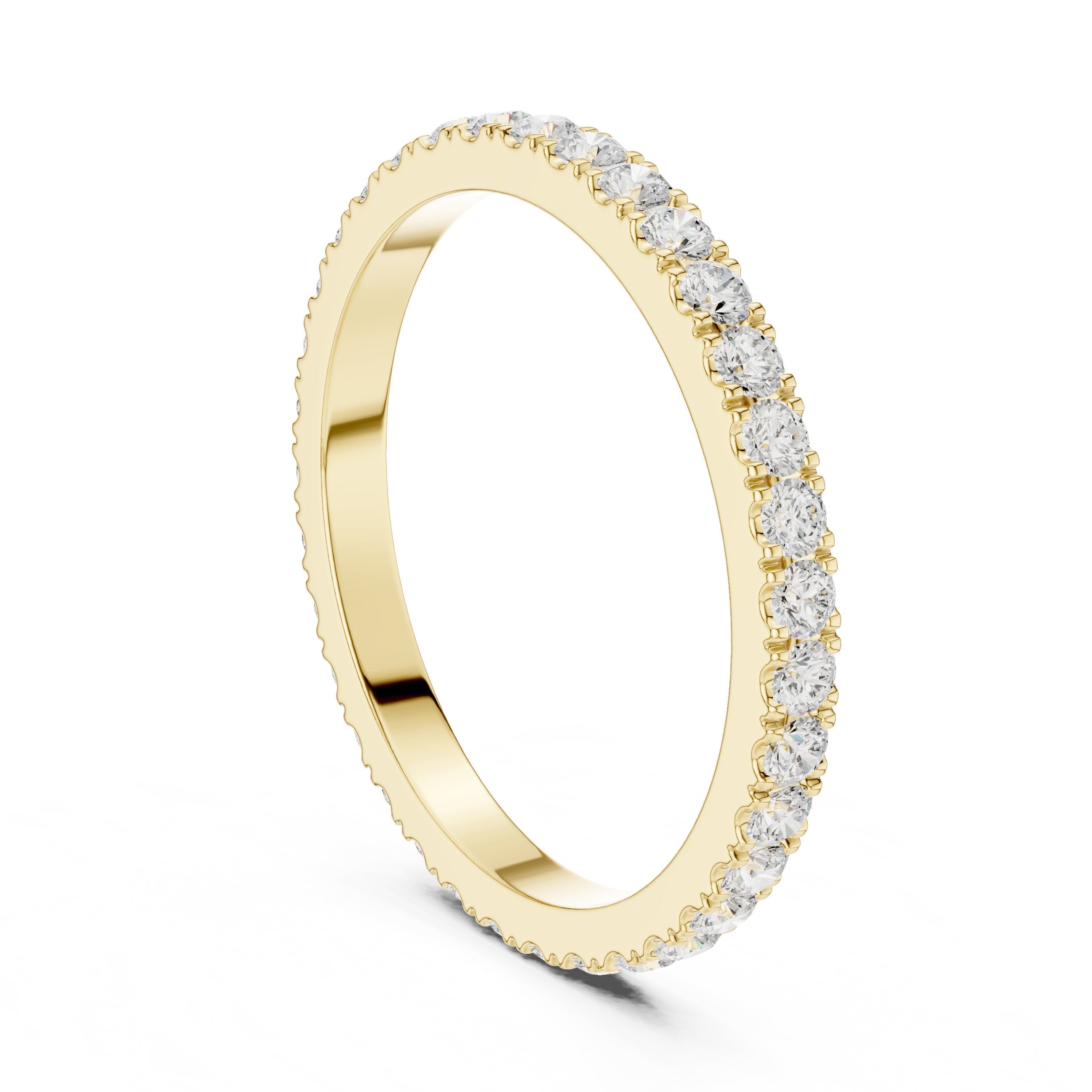 Round Diamond Eternity Band in Yellow Gold - VYKA Diamonds
