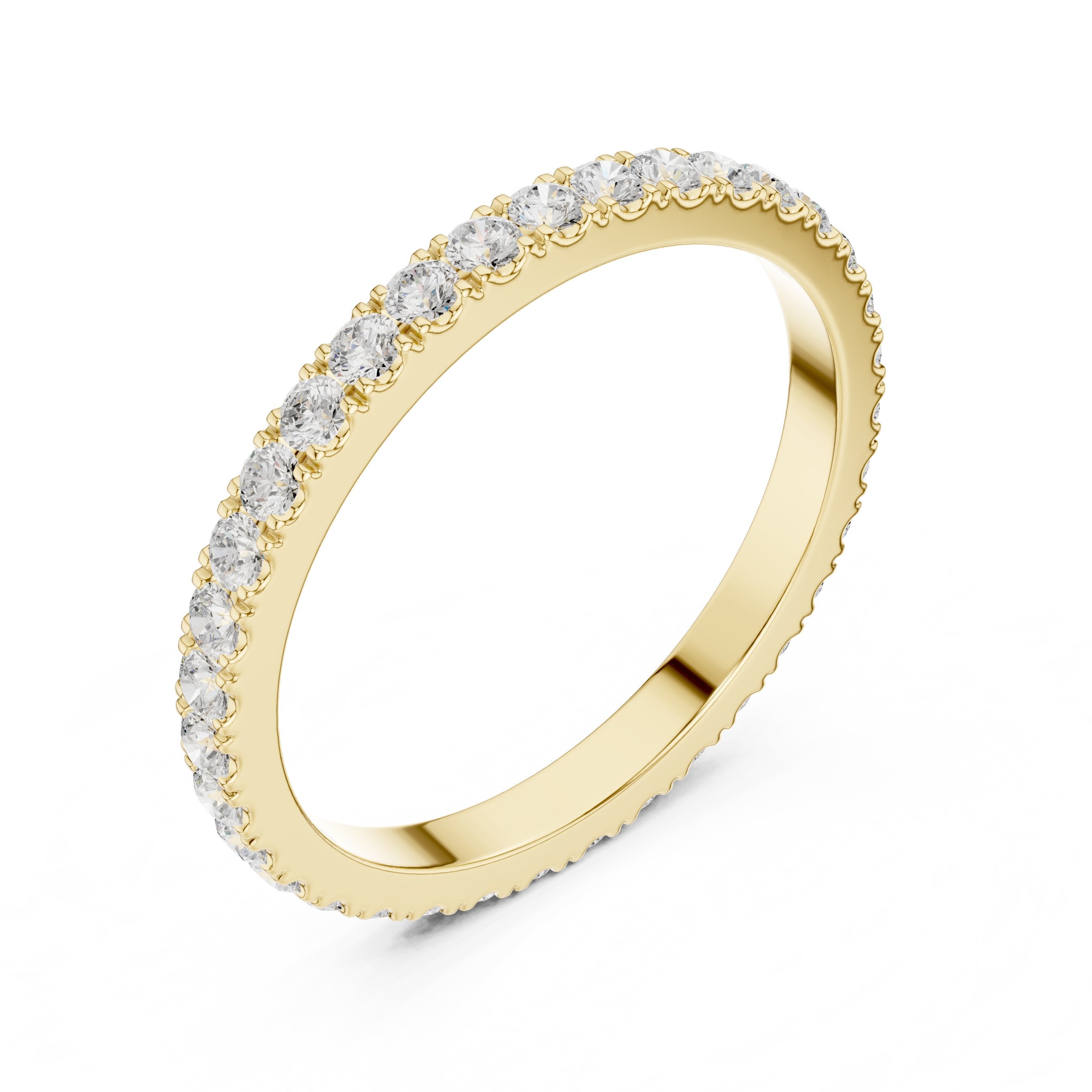 Round Diamond Eternity Band in Yellow Gold - VYKA Diamonds