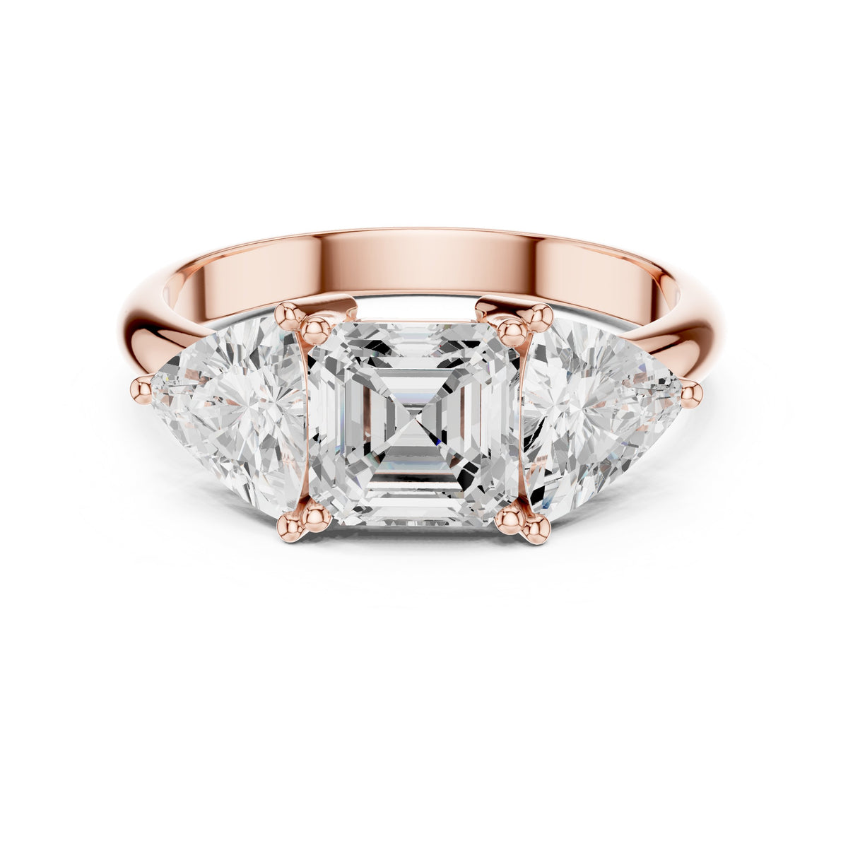 Asscher Diamond Trilogy Ring