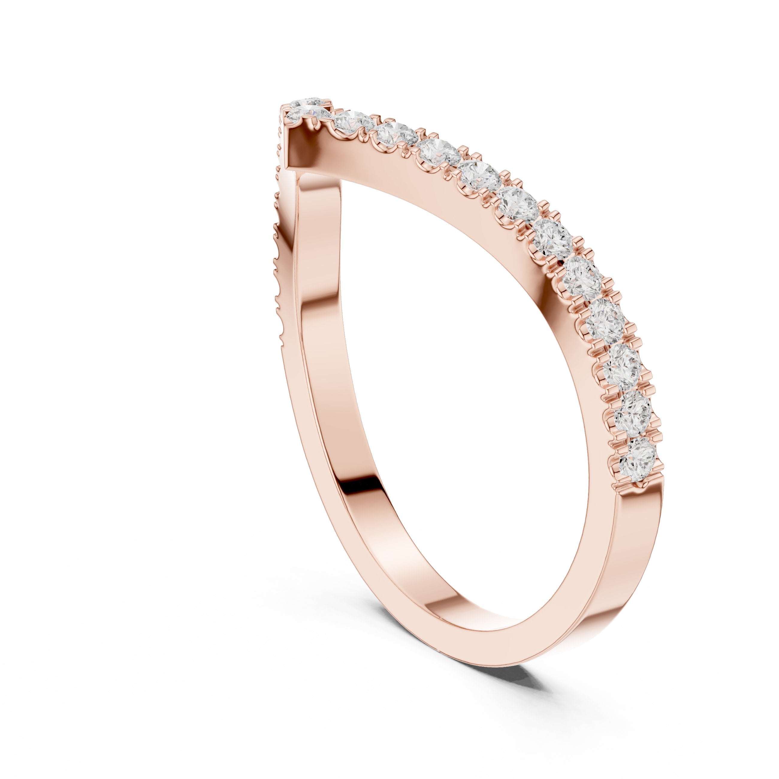 Modish Hidden Halo Diamond Engagement Ring in Rose Gold - VYKA Diamonds
