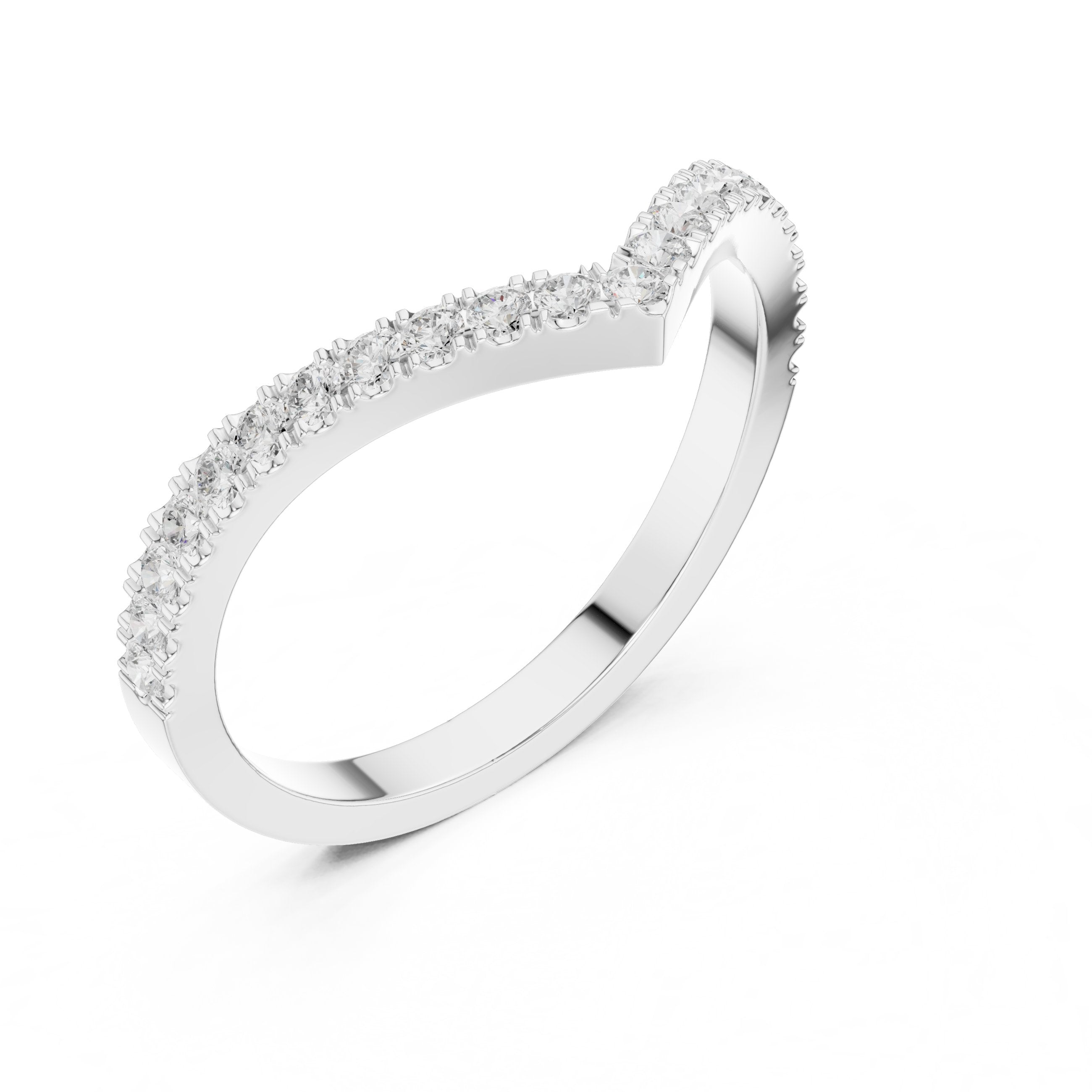 Modish Hidden Halo Diamond Engagement Ring in White Gold - VYKA Diamonds