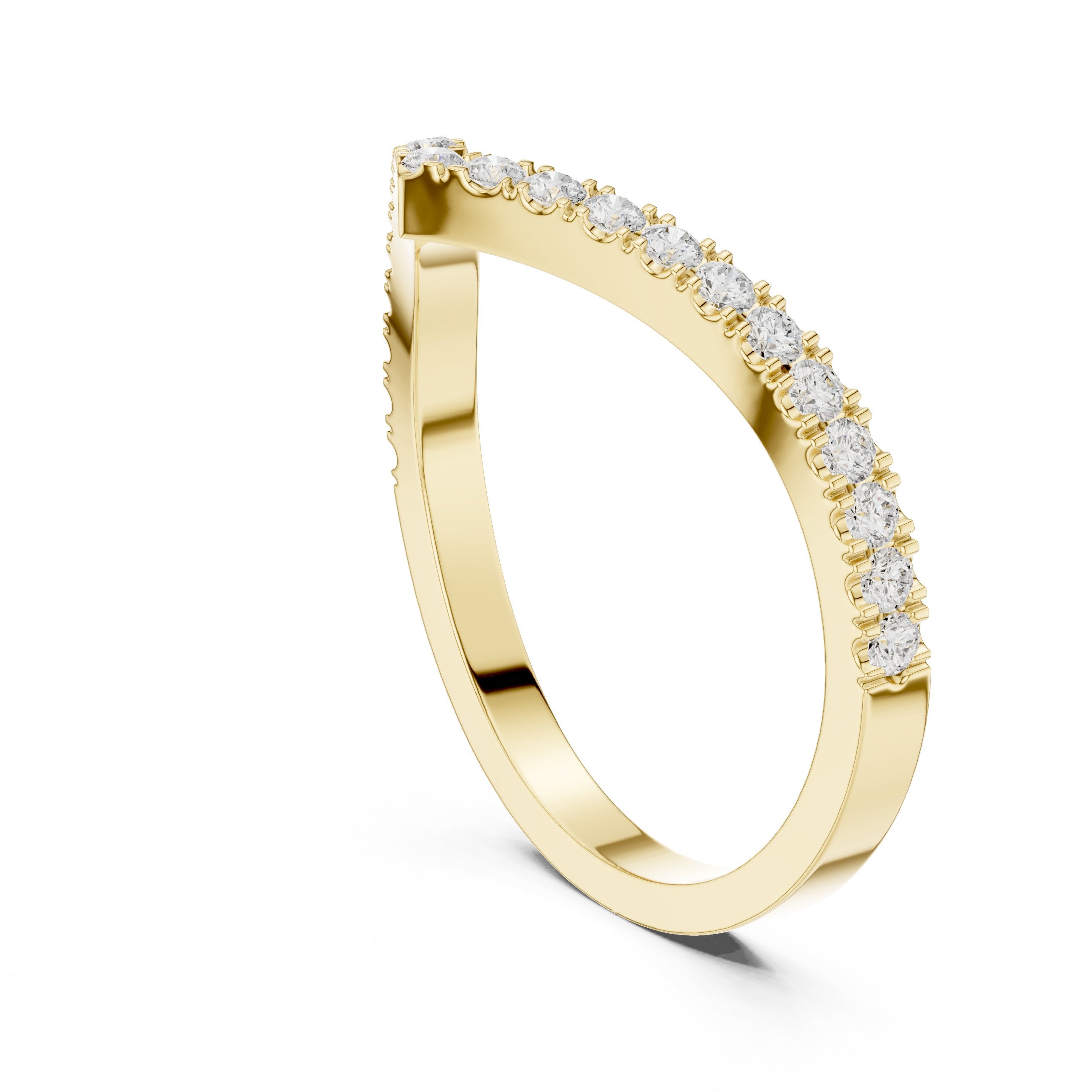 Modish Hidden Halo Diamond Engagement Ring in Yellow Gold - VYKA Diamonds