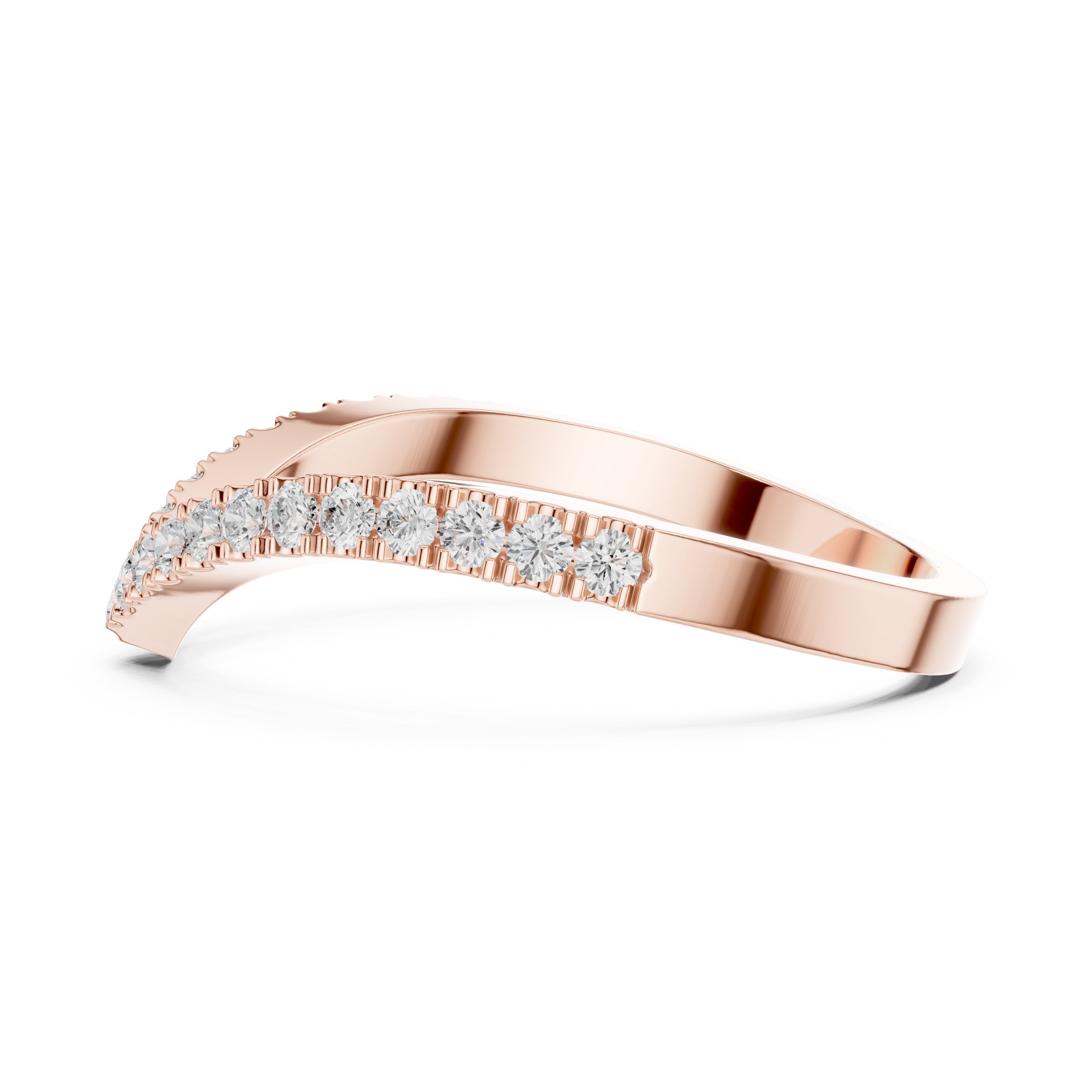 Modish Hidden Halo Diamond Engagement Ring in Rose Gold - VYKA Diamonds