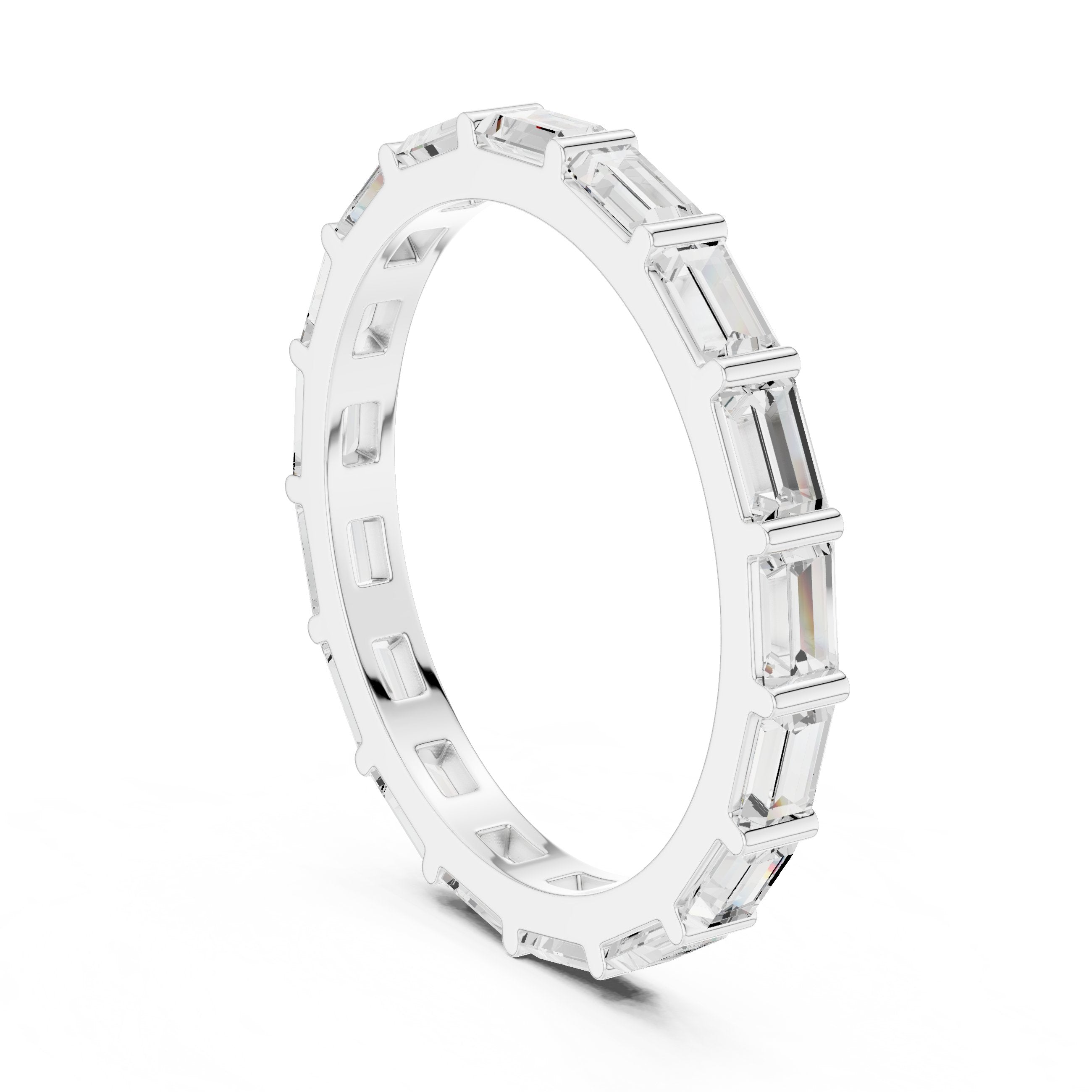 Baguette Diamond East-West Eternity Band in White Gold - VYKA Diamonds