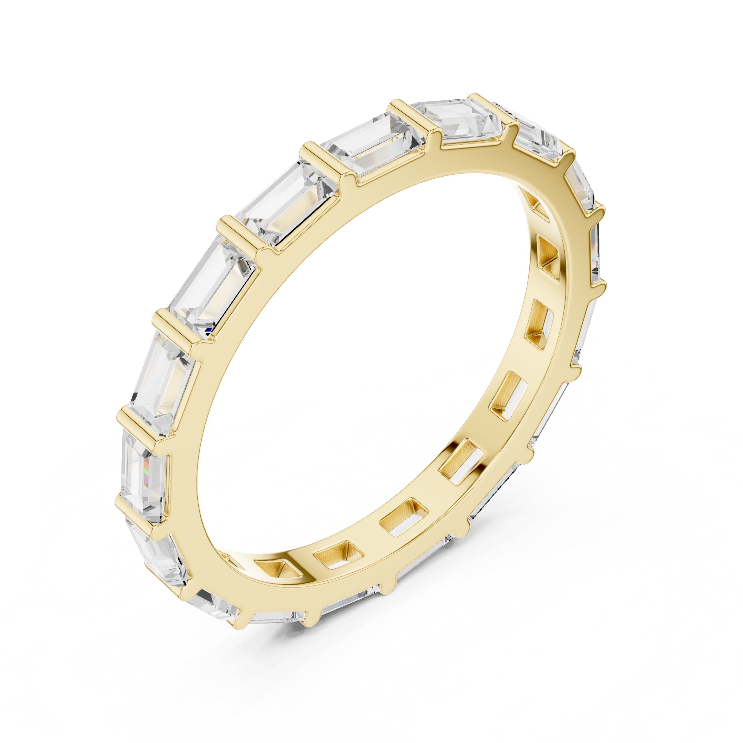 Baguette Diamond East-West Eternity Band in Yellow Gold - VYKA Diamonds