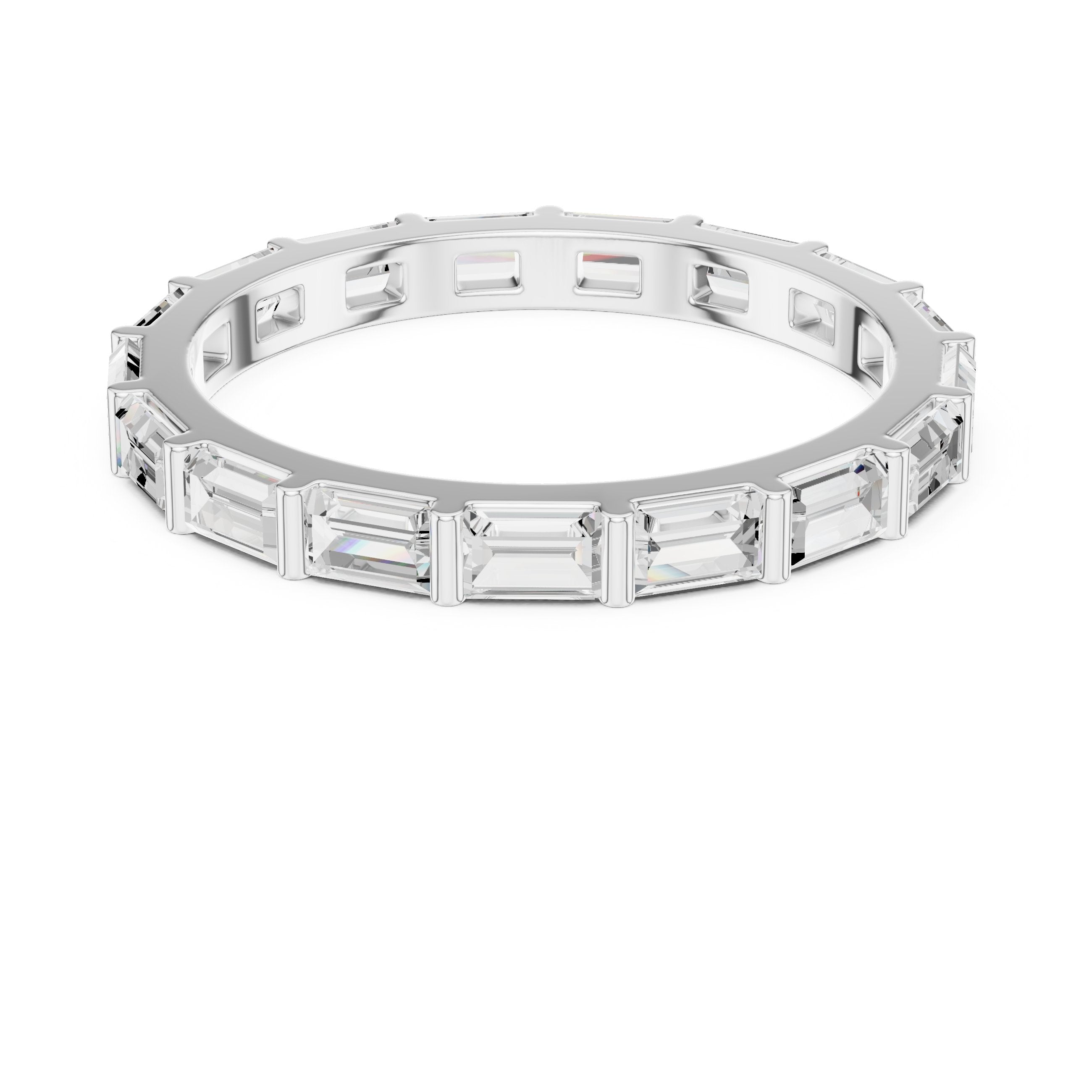 Baguette Diamond East-West Eternity Band in White Gold - VYKA Diamonds