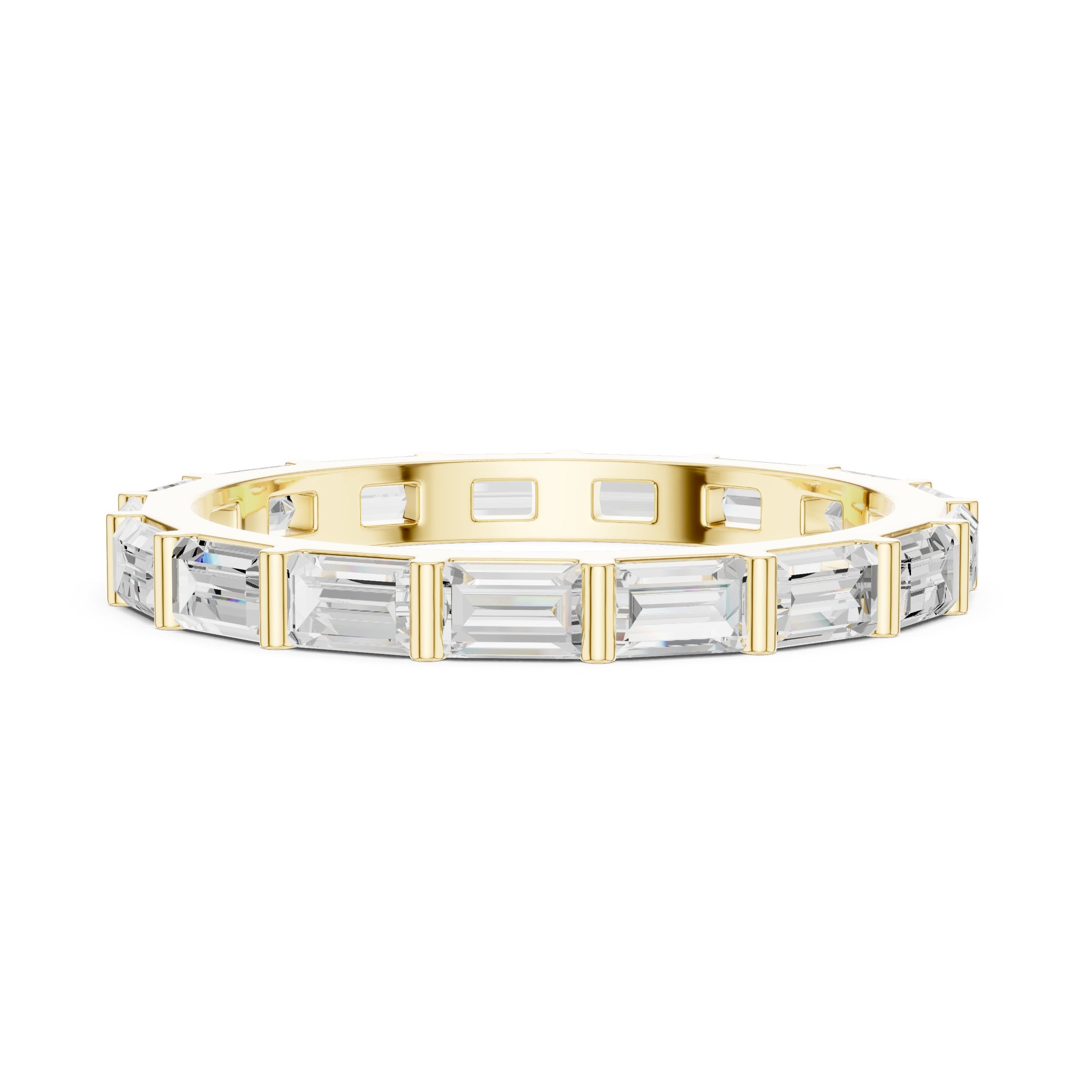 Baguette Diamond East-West Eternity Band in Yellow Gold - VYKA Diamonds