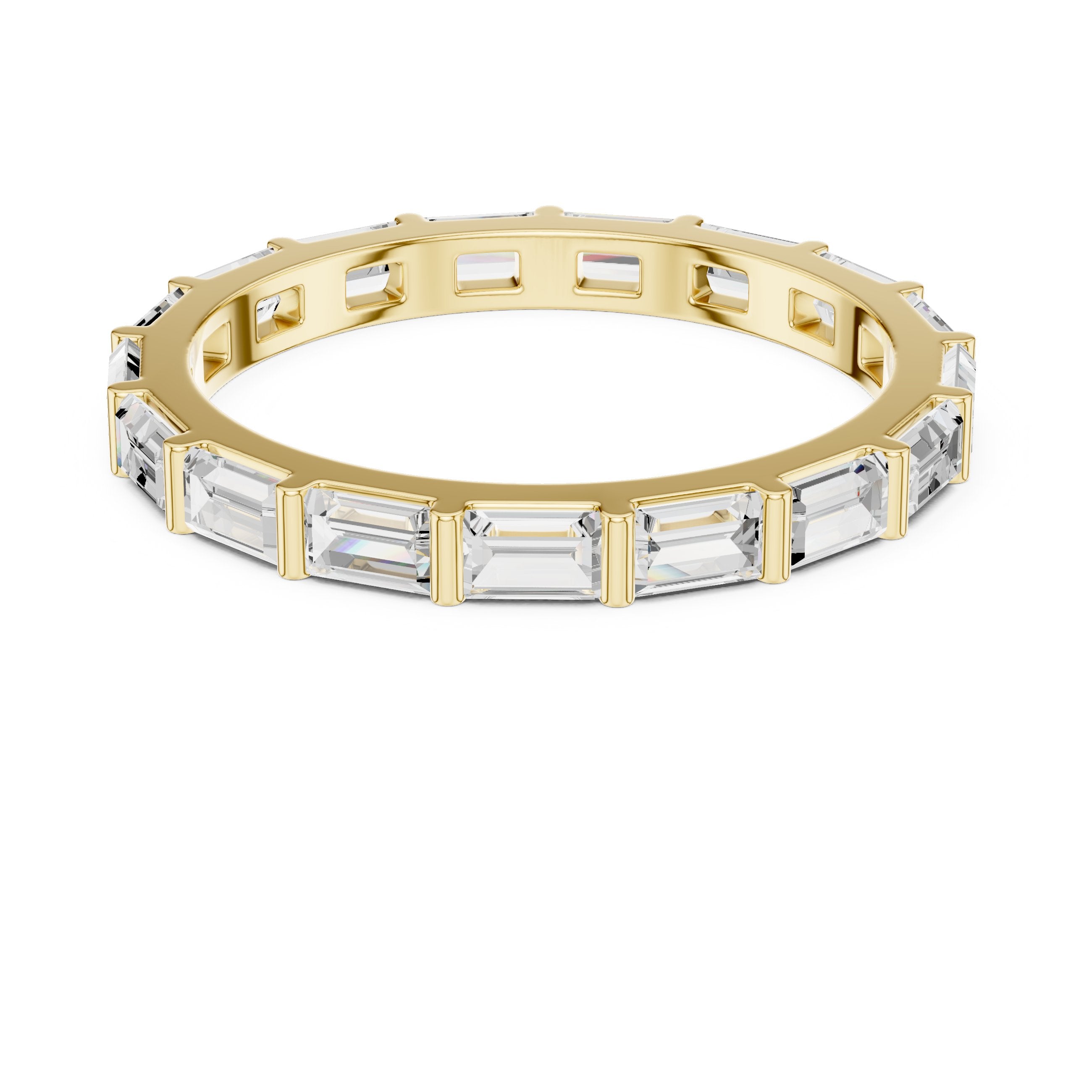 Baguette Diamond East-West Eternity Band in Yellow Gold - VYKA Diamonds