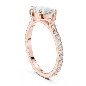 Marquise Cut Engagement Ring with Pavé Band