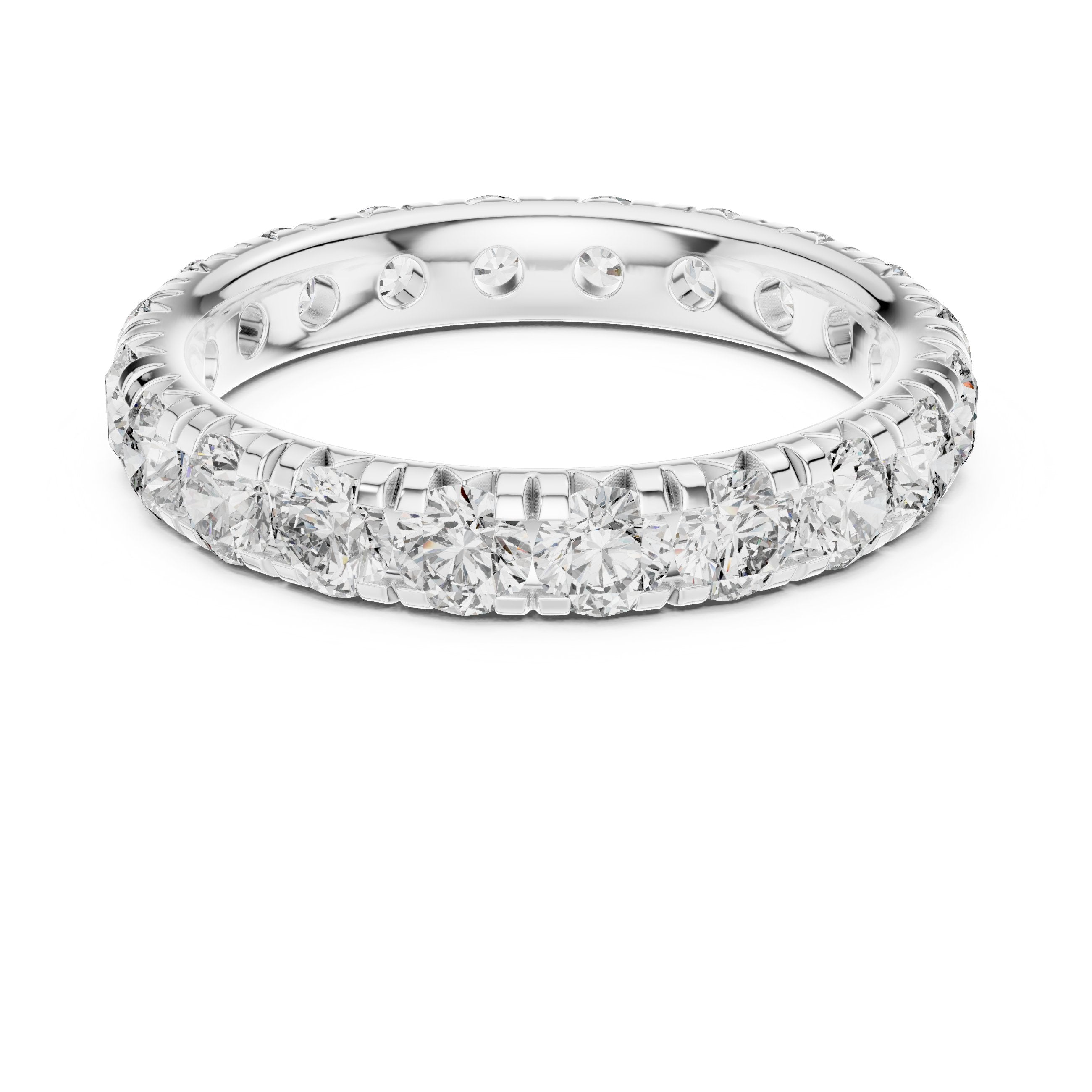 Round Diamond Multi-Row Pavé Eternity Band in White Gold - VYKA Diamonds