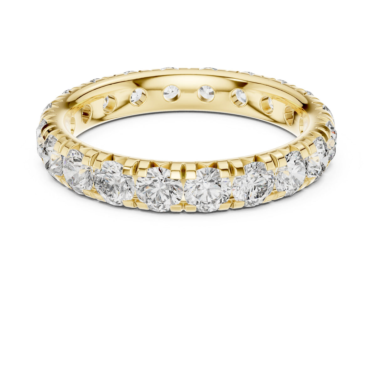 Round Diamond Multi-Row Pavé Eternity Band