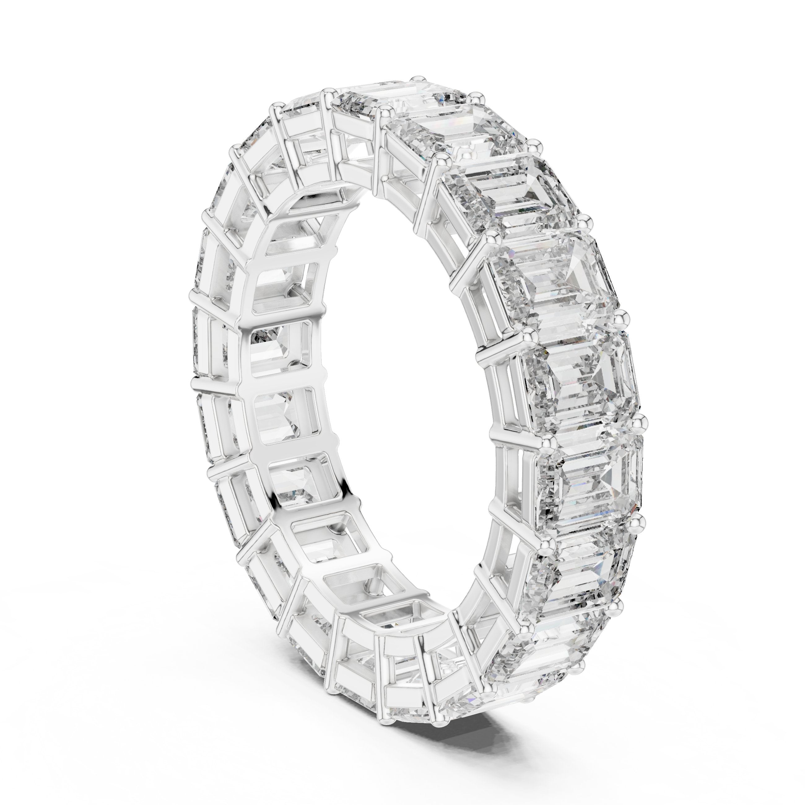 Round Diamond Wide Floral X-Cluster Band in White Gold - VYKA Diamonds