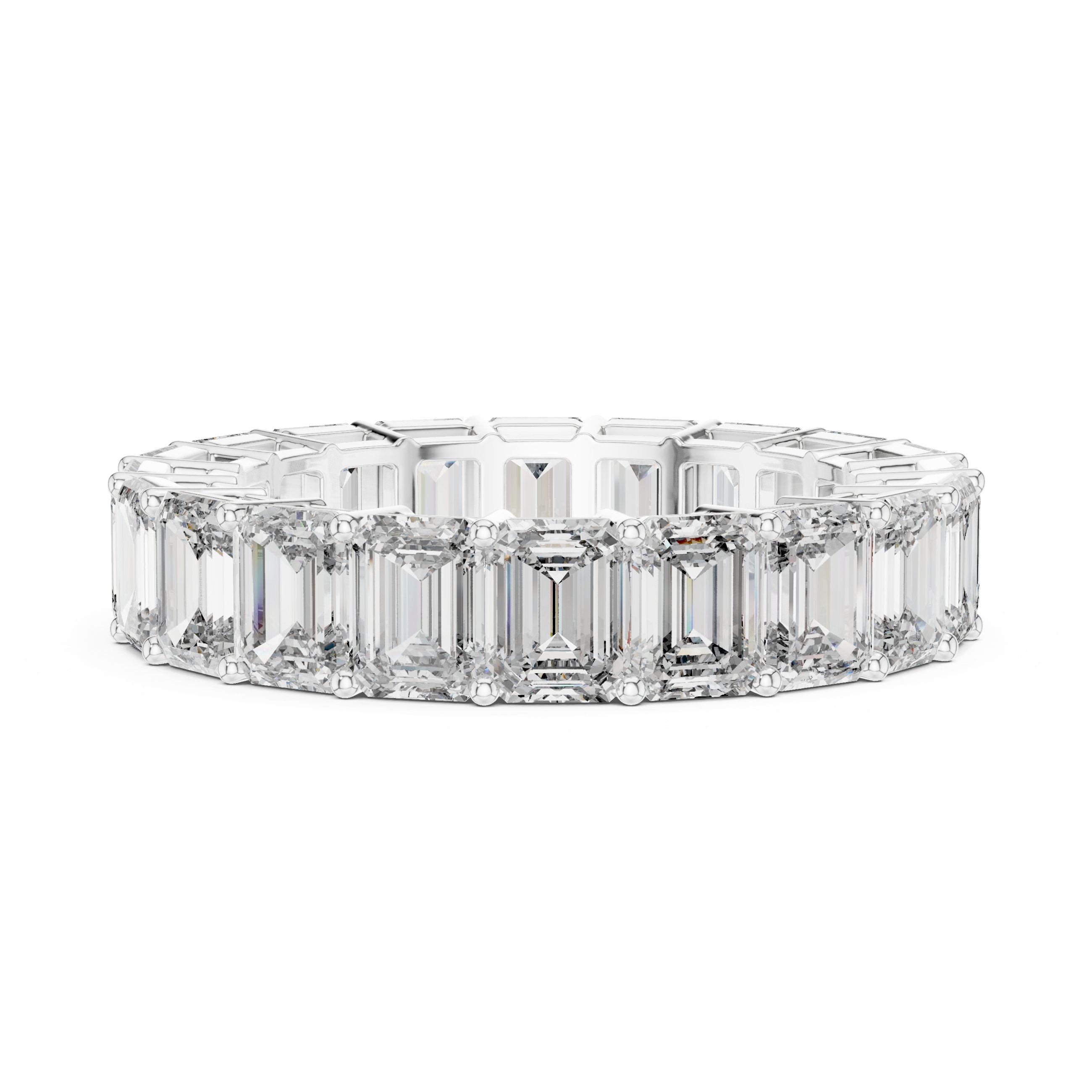 Round Diamond Wide Floral X-Cluster Band in White Gold - VYKA Diamonds