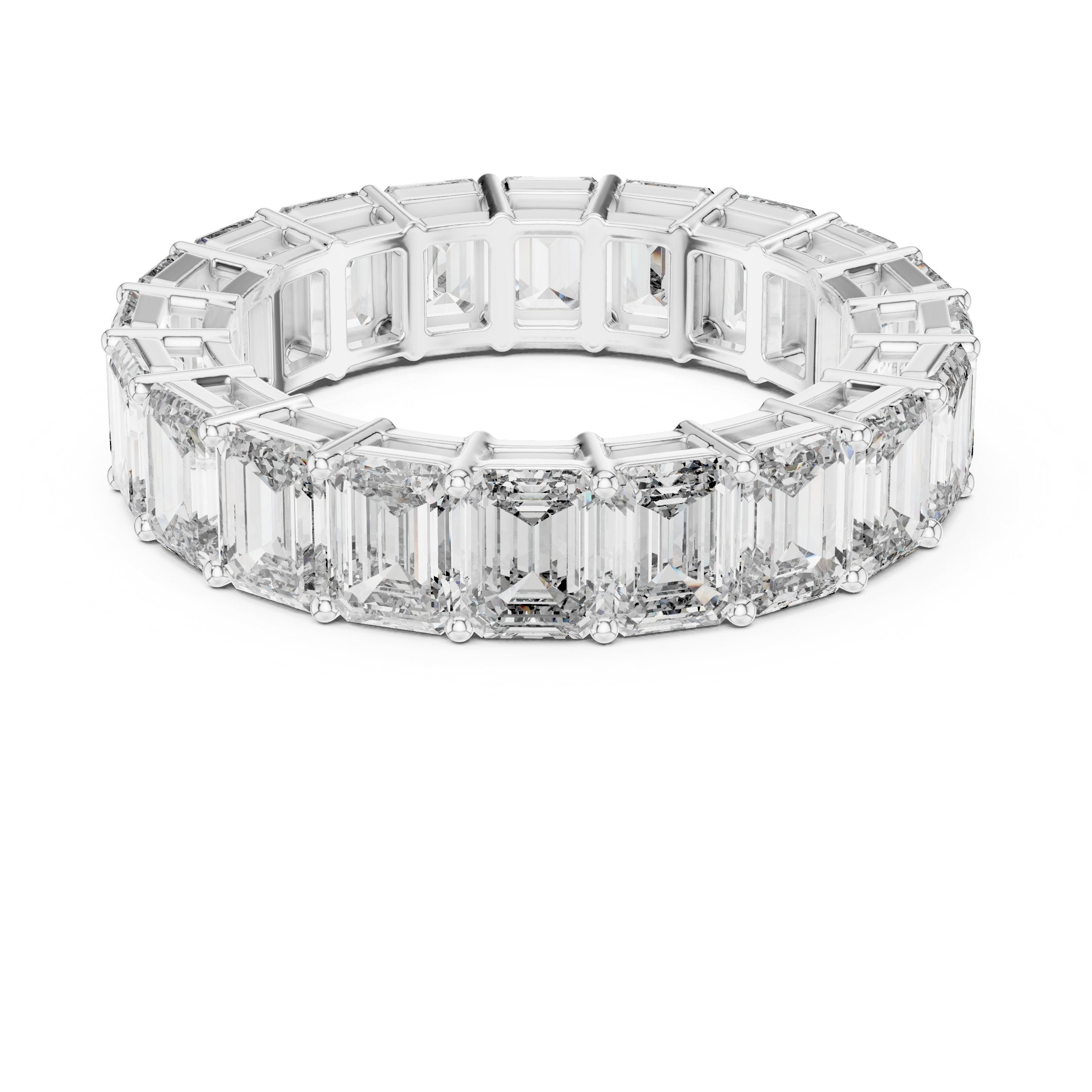 Round Diamond Wide Floral X-Cluster Band in White Gold - VYKA Diamonds